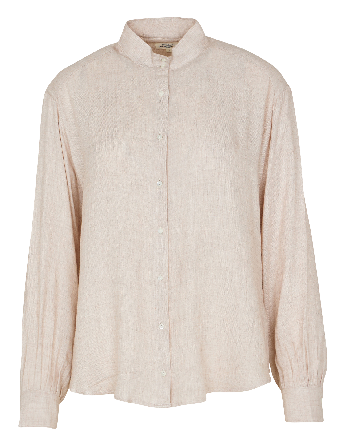 Chemise col montant Beige