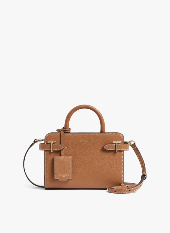 Grained leather shoulder bag Tan Le tanneur Women Place des