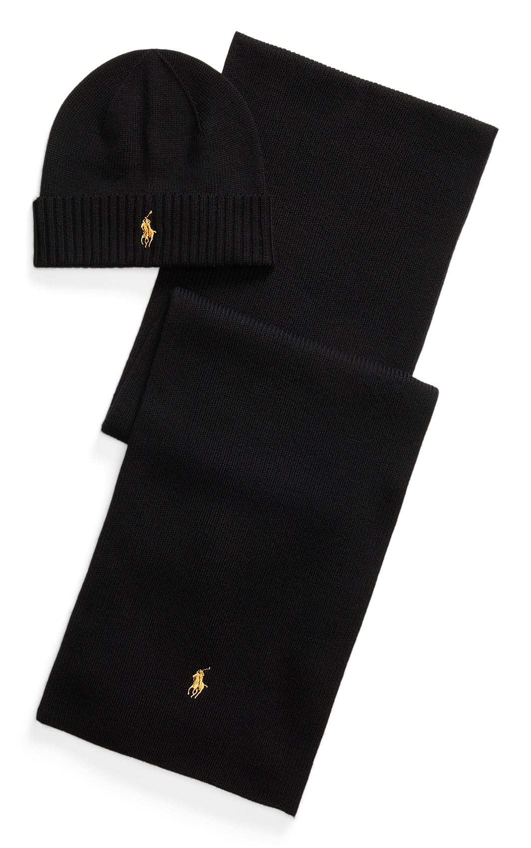 Wool hat and scarf set POLO RALPH LAUREN Black