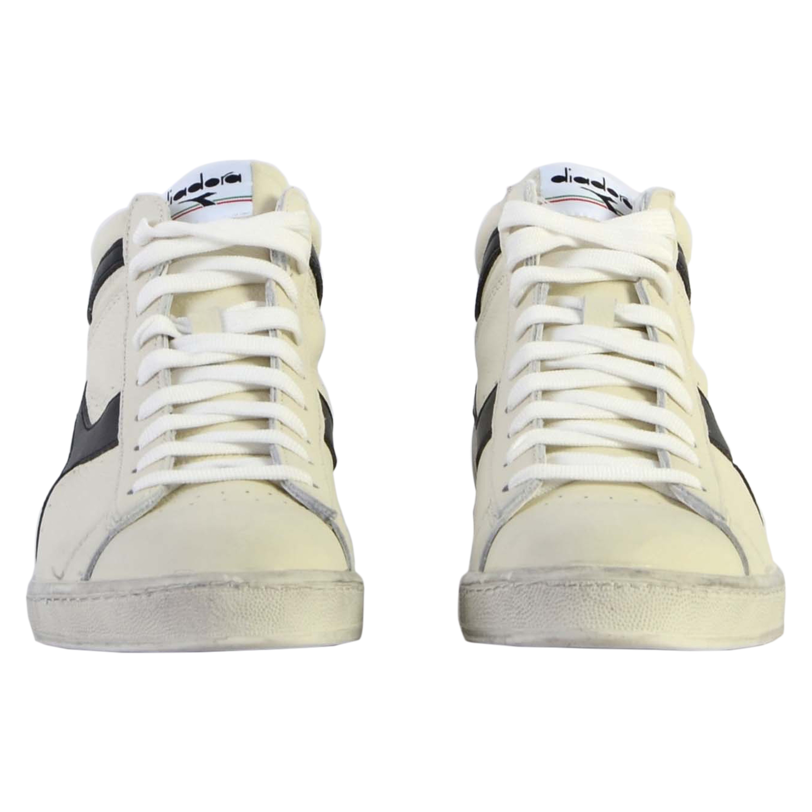 Lace-up leather sneakers game l high waxed DIADORA White