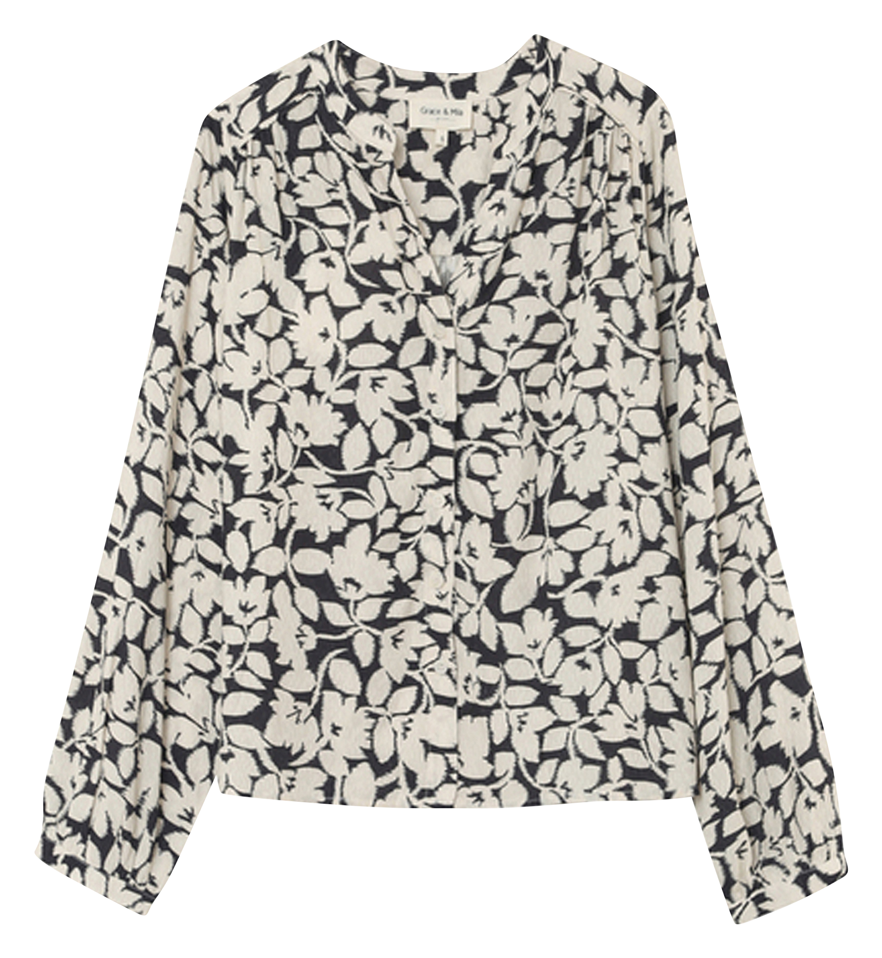 Blouse col rond  GRACE ET MILA Noir