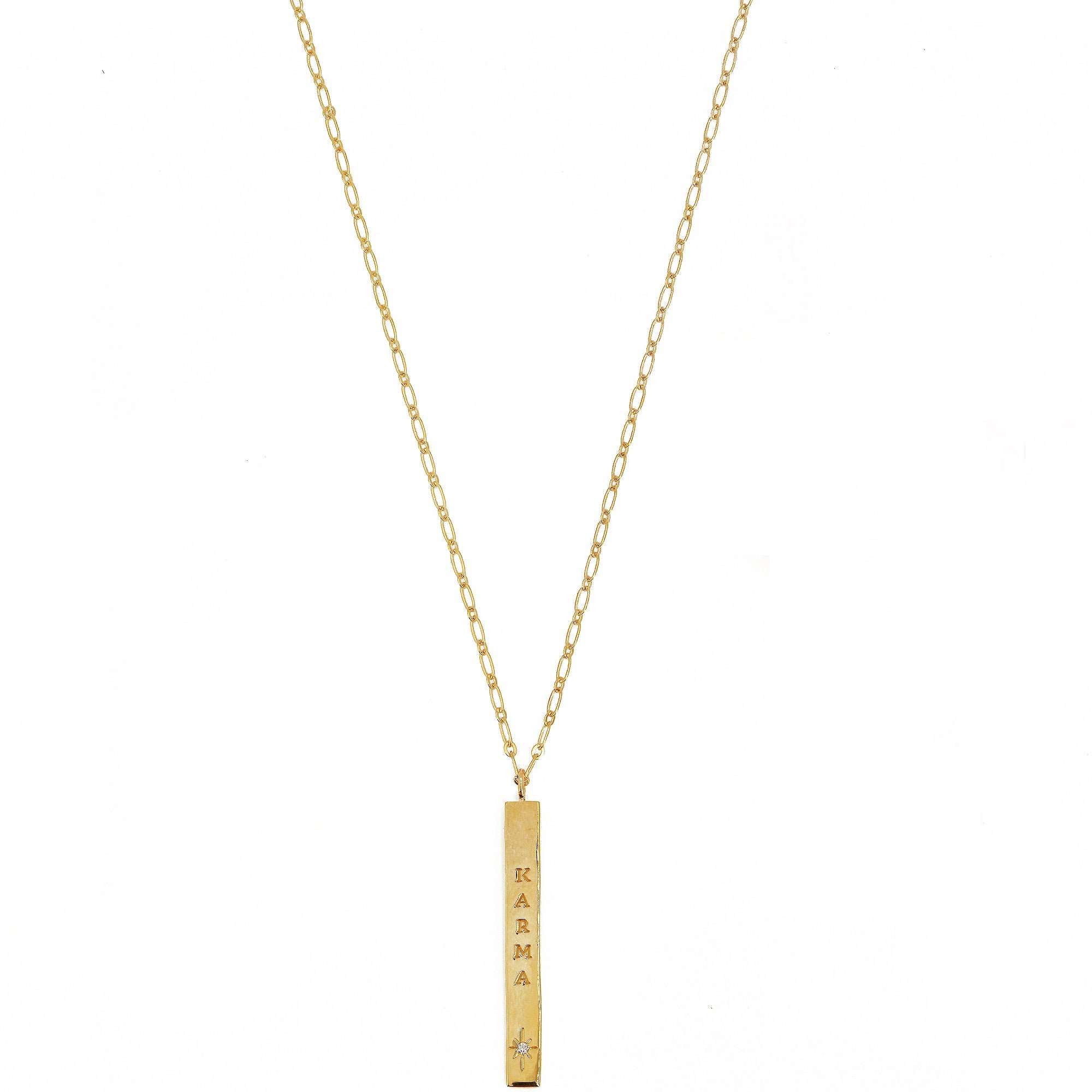 Gold-plated mantra necklace NILAI Golden