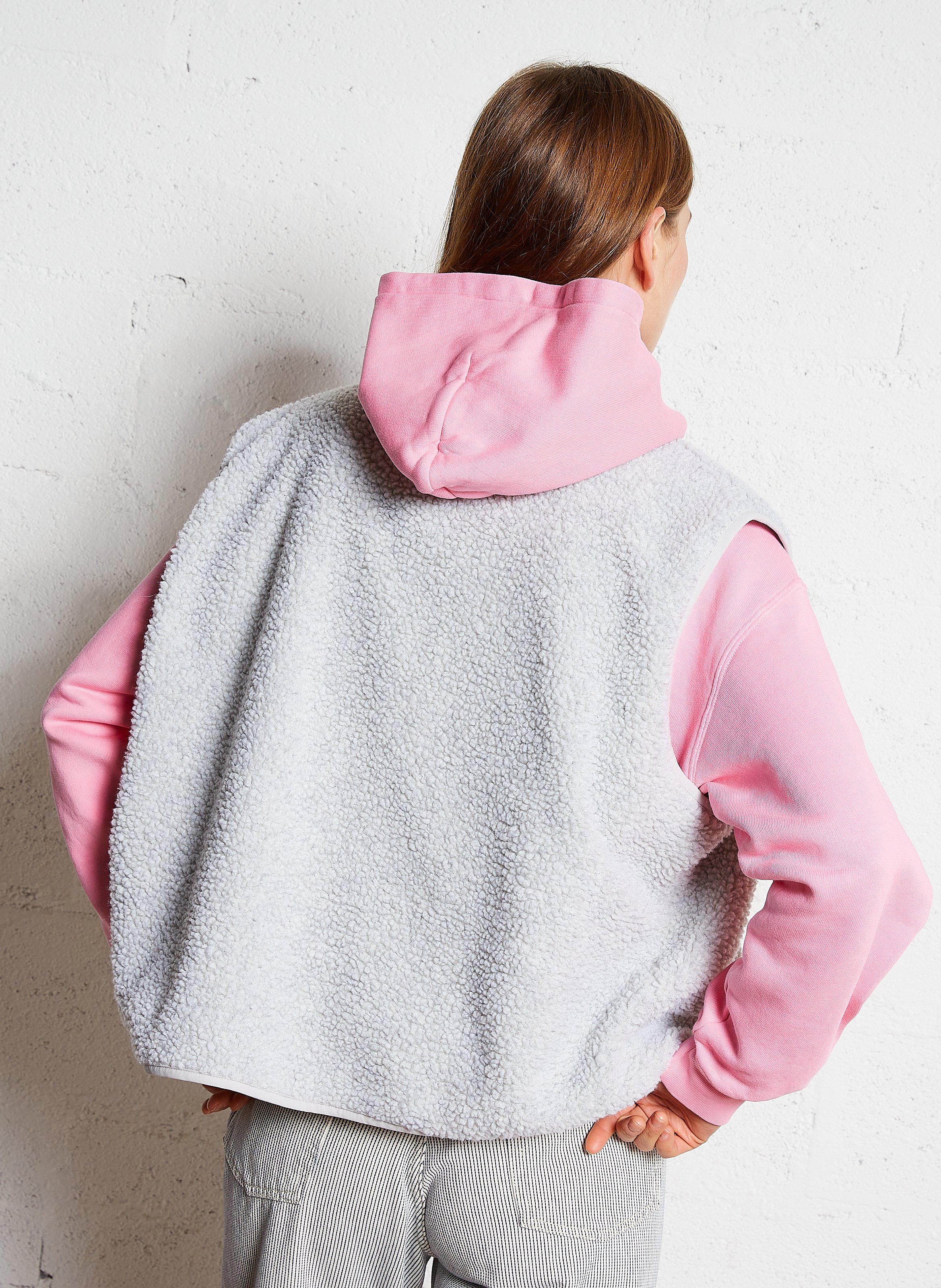 Mouwloos vestje van sweatstof met ronde hals AMERICAN VINTAGE Grijs