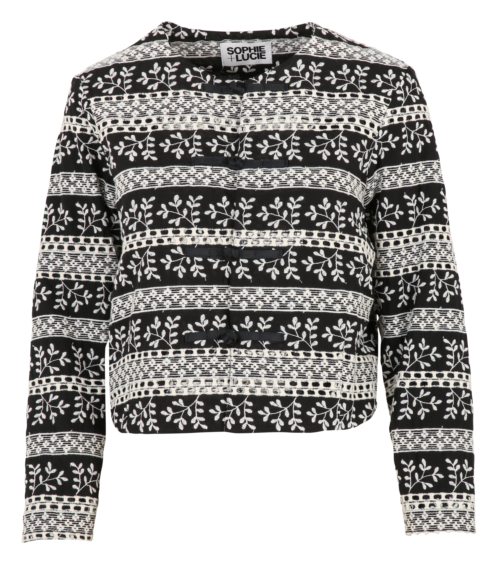 Cotton-blend jacket with Victorian collar SOPHIE+LUCIE Black