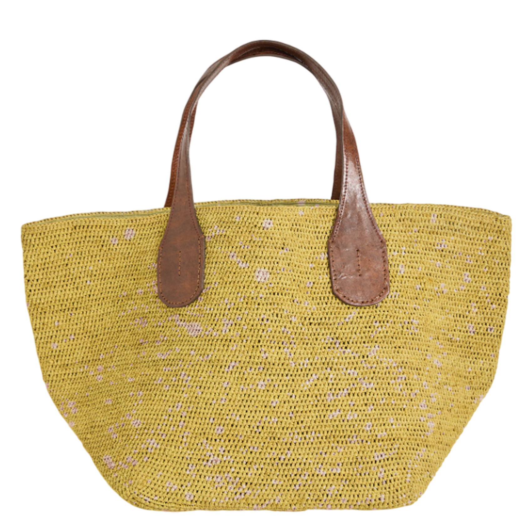 Raffia tote bag IBELIV Yellow