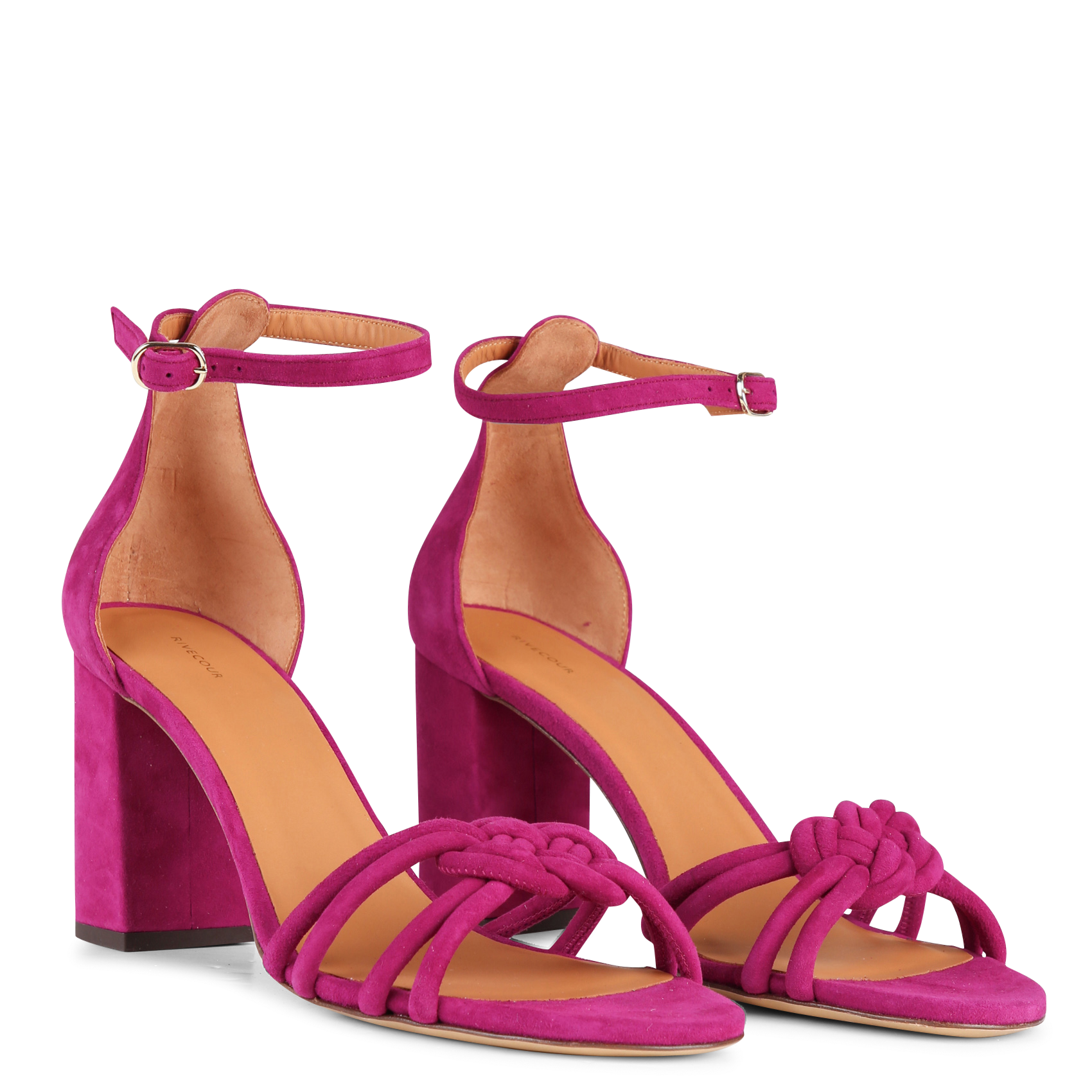 Sandales à talons en cuir RIVECOUR Prune