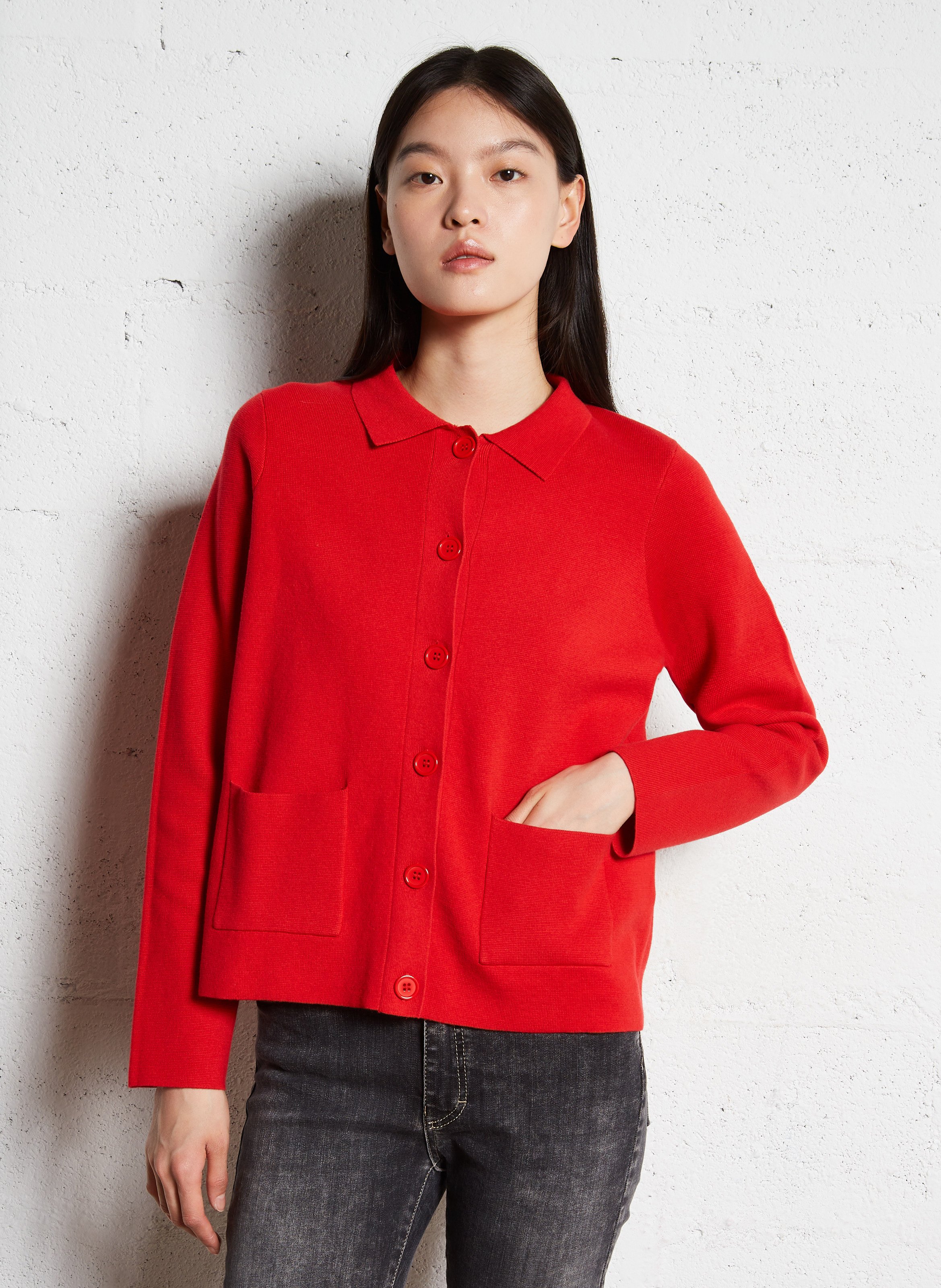 Cotton-blend straight jeans PLEASE Black