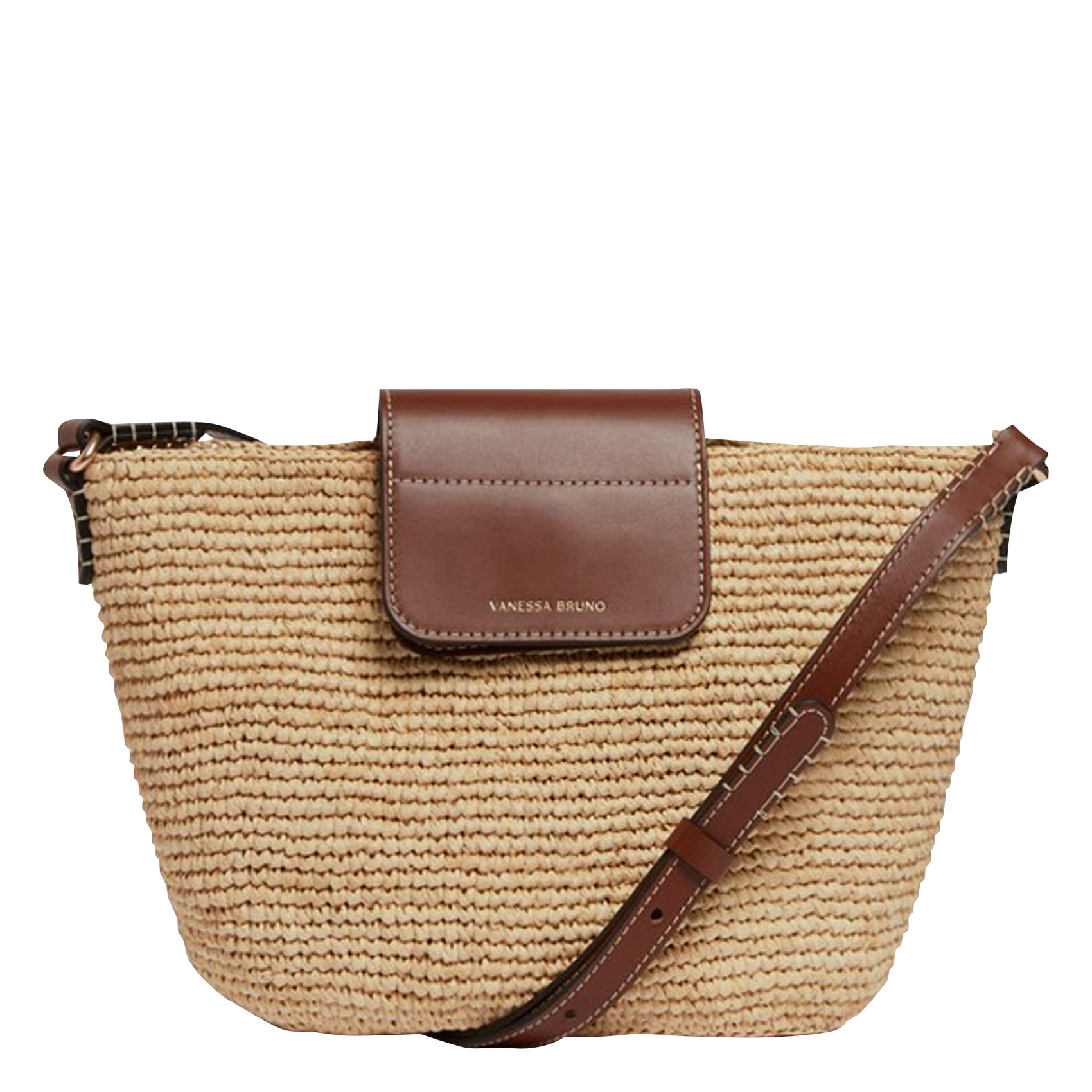 Raffiakorb mit Schulterriemen VANESSA BRUNO Beige