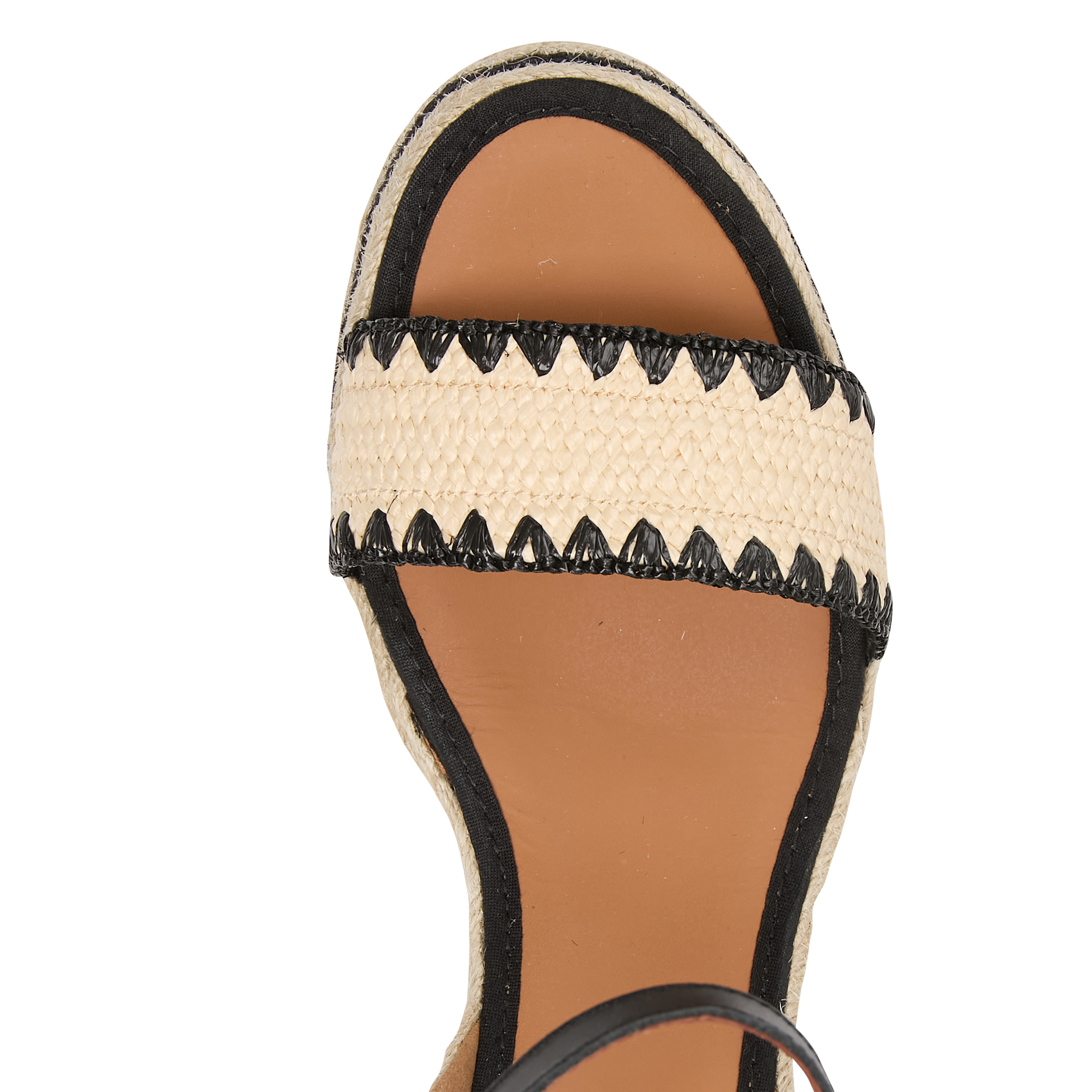 Keilsandalen aus Raffiabast Beige