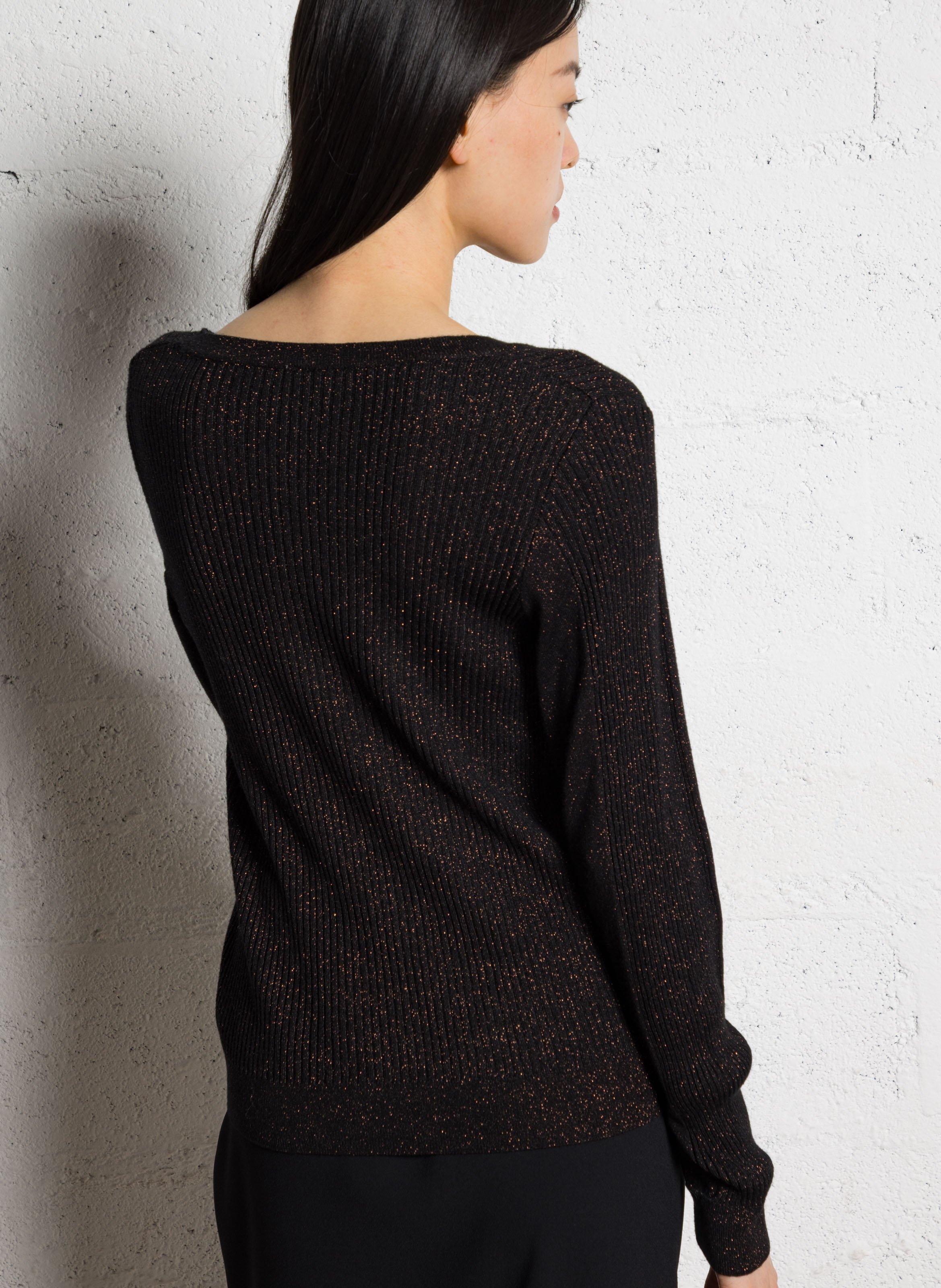 Pull col v  I CODE Noir