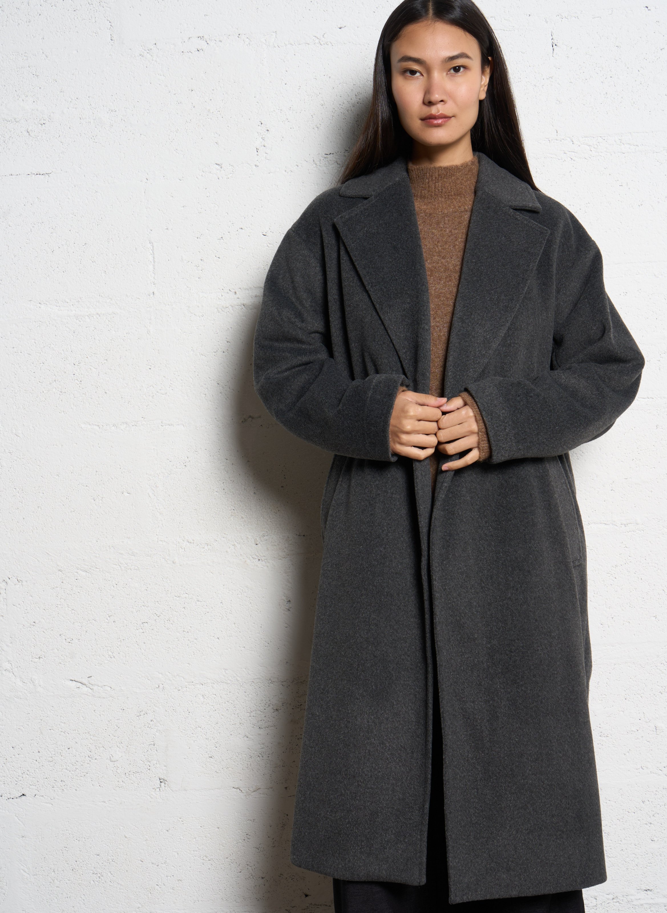 Oversized coat with tailored collar JC SOPHIE Black