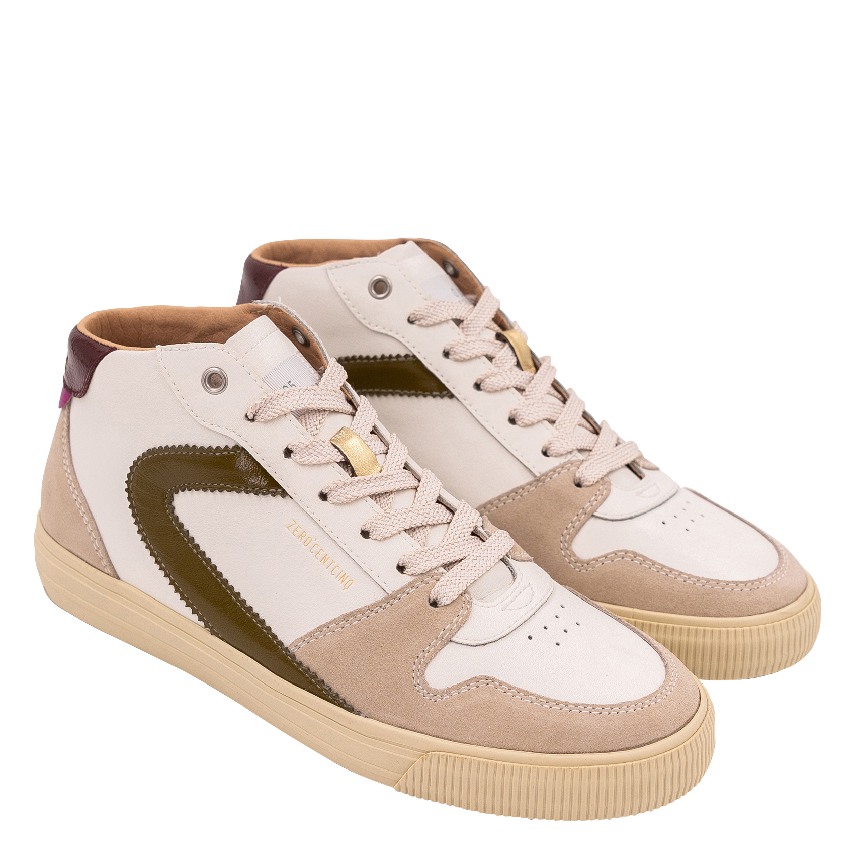 Baskets montantes en cuir 0'105 Prune