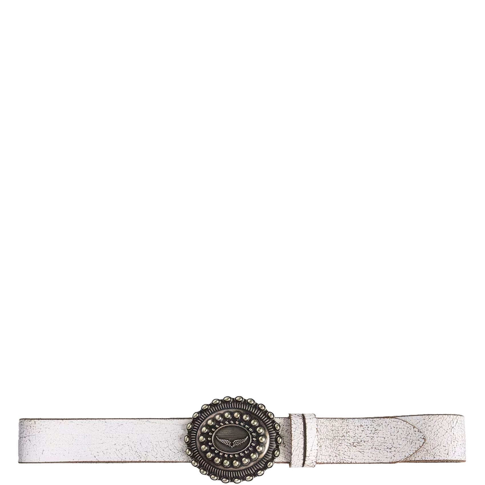 Ceinture stylé western en cuir ZADIG&VOLTAIRE Blanc