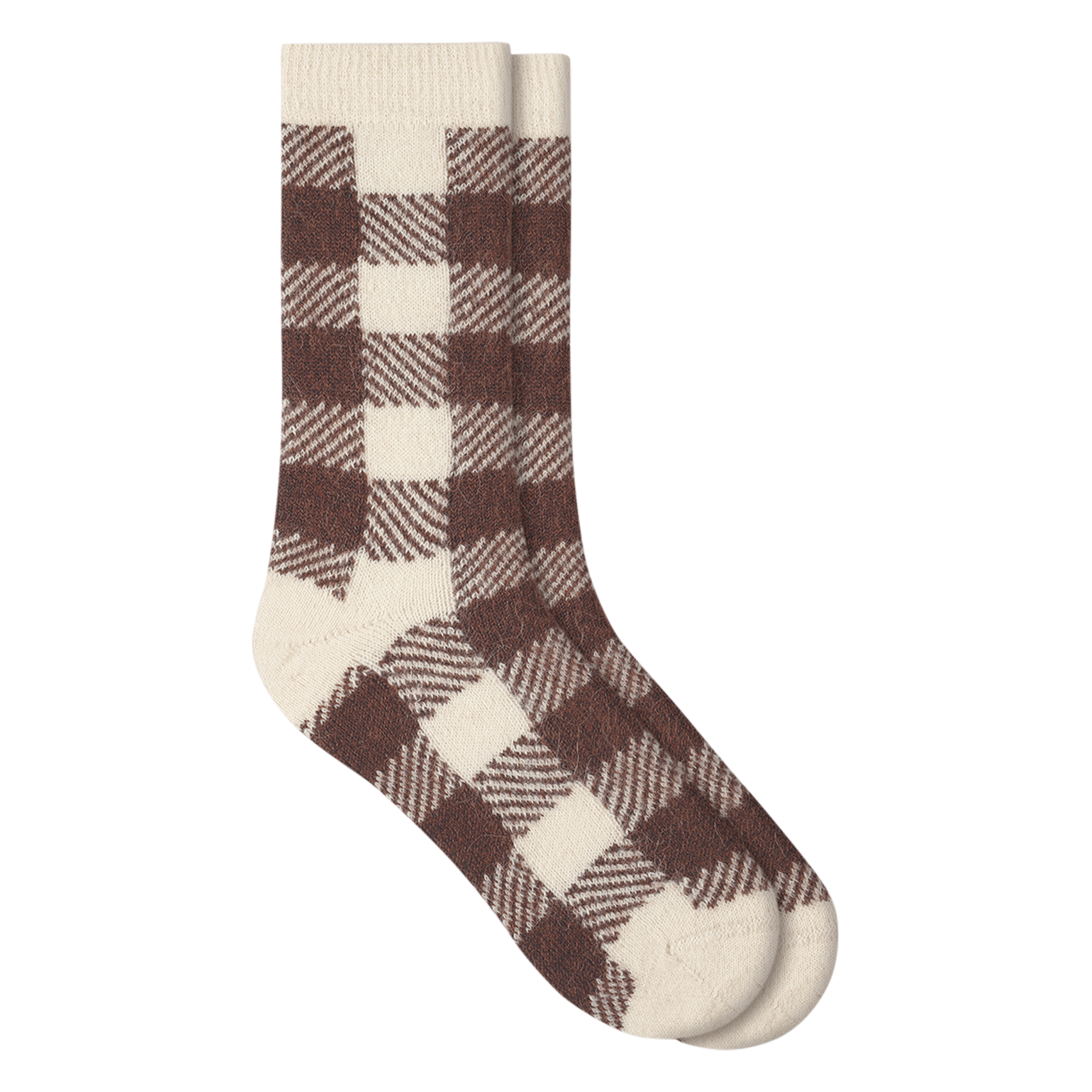 Checked socks BLEUFORET White