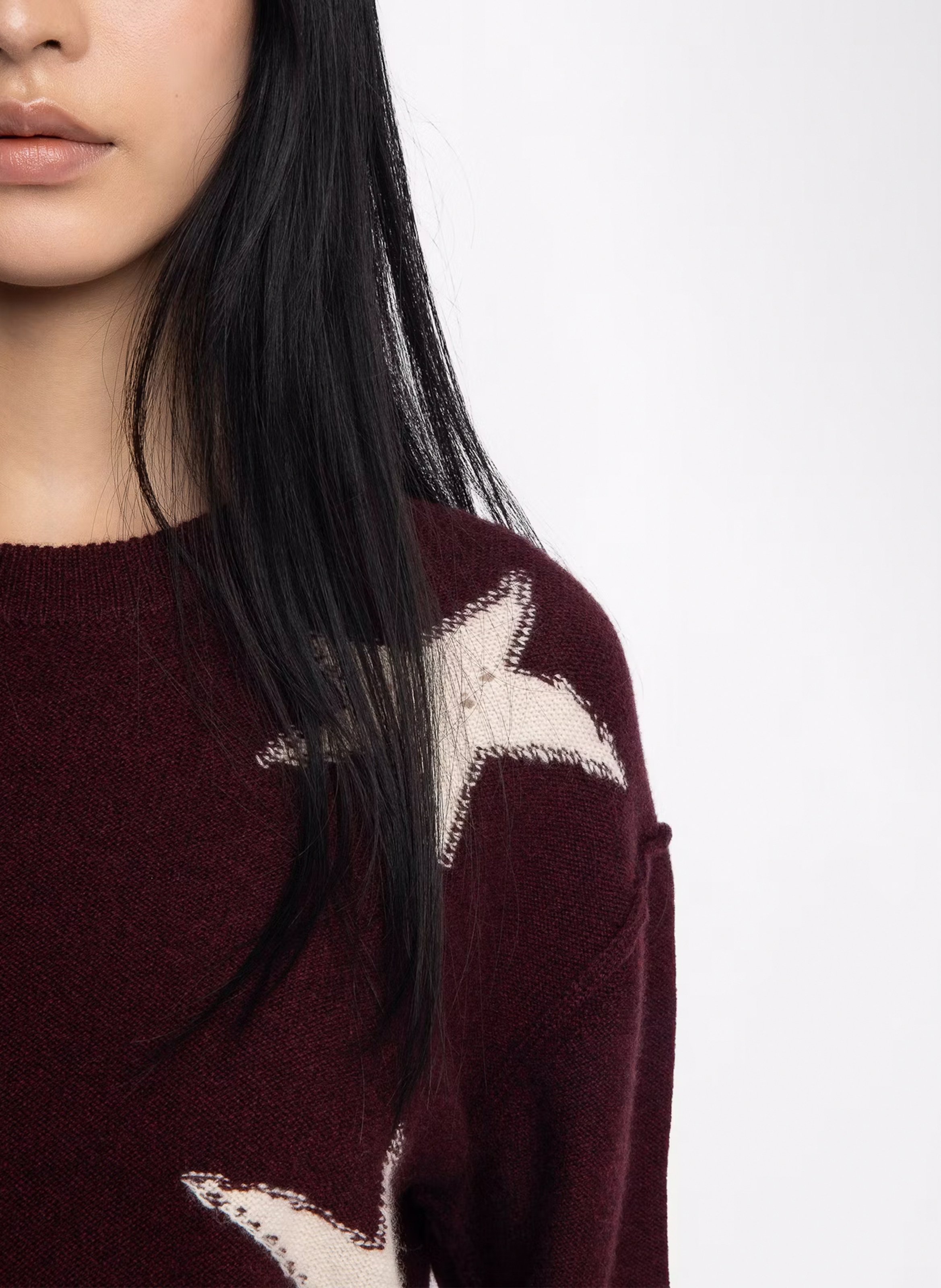 Pull droit en cachemire imprimé ZADIG&VOLTAIRE Violet