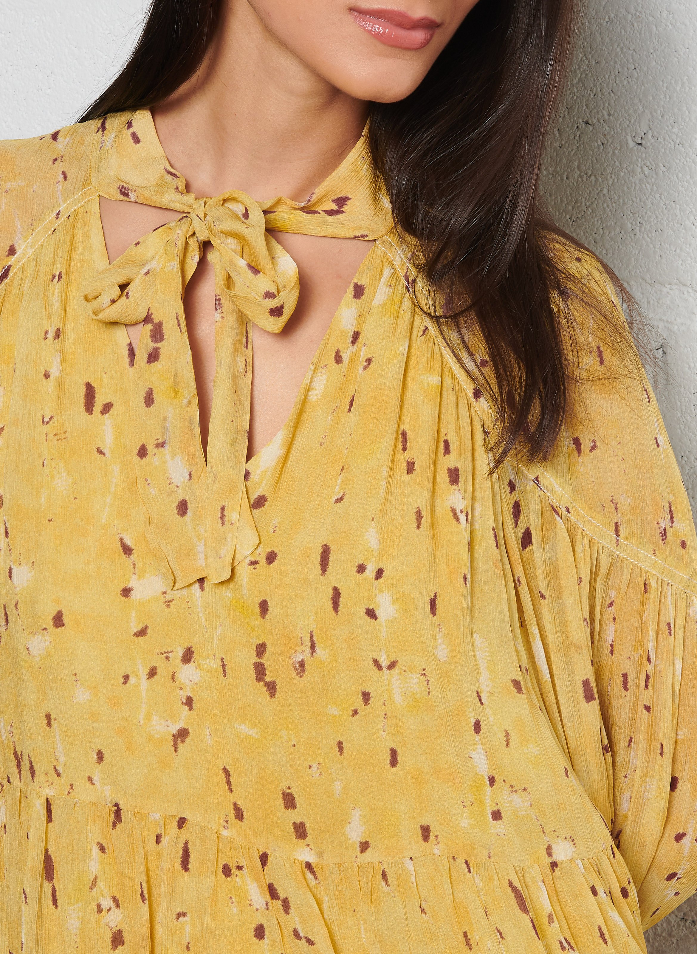 Blouse droite imprimée Jaune