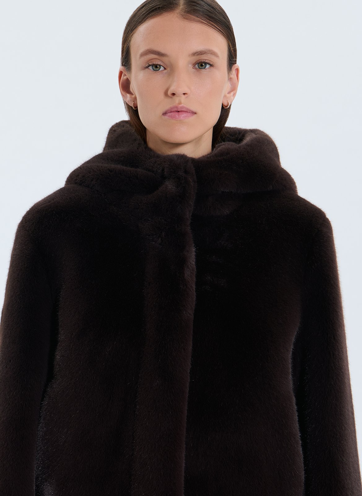 Oversize jacket with hood ZAPA Brown