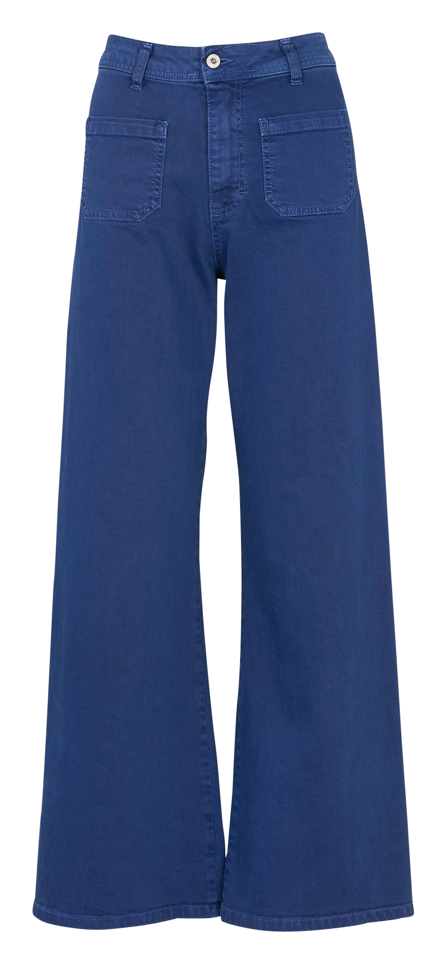 High-rise wide-leg cotton jeans  Navy