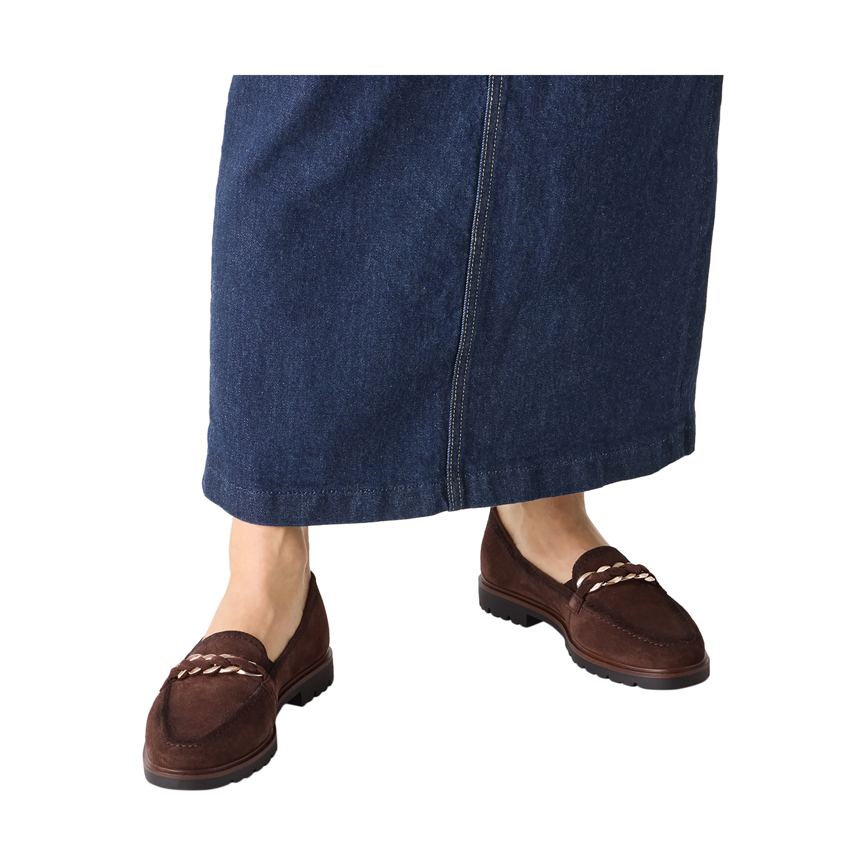Leather moccasins TAMARIS Brown