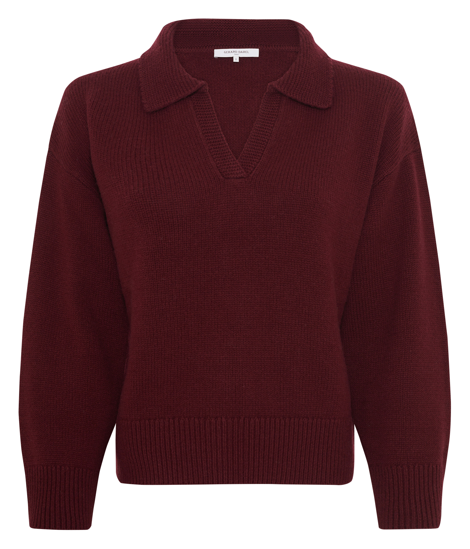 Effen trui met rijgdetail aan de hals en lange mouw GERARD DAREL Rood