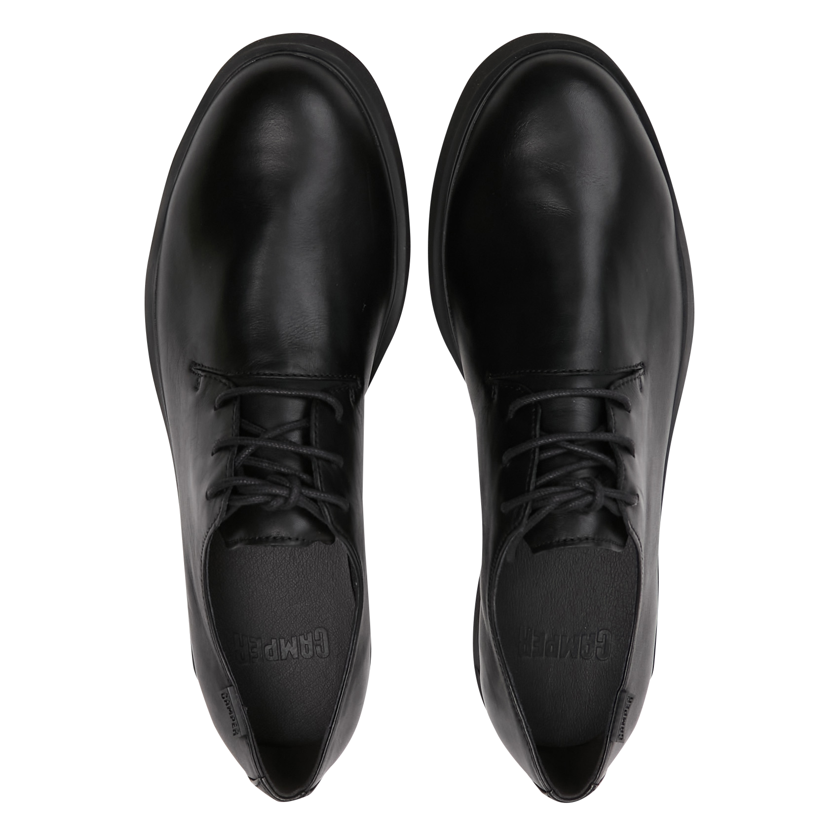 Mocassins à lacets unis en cuir CAMPER Noir