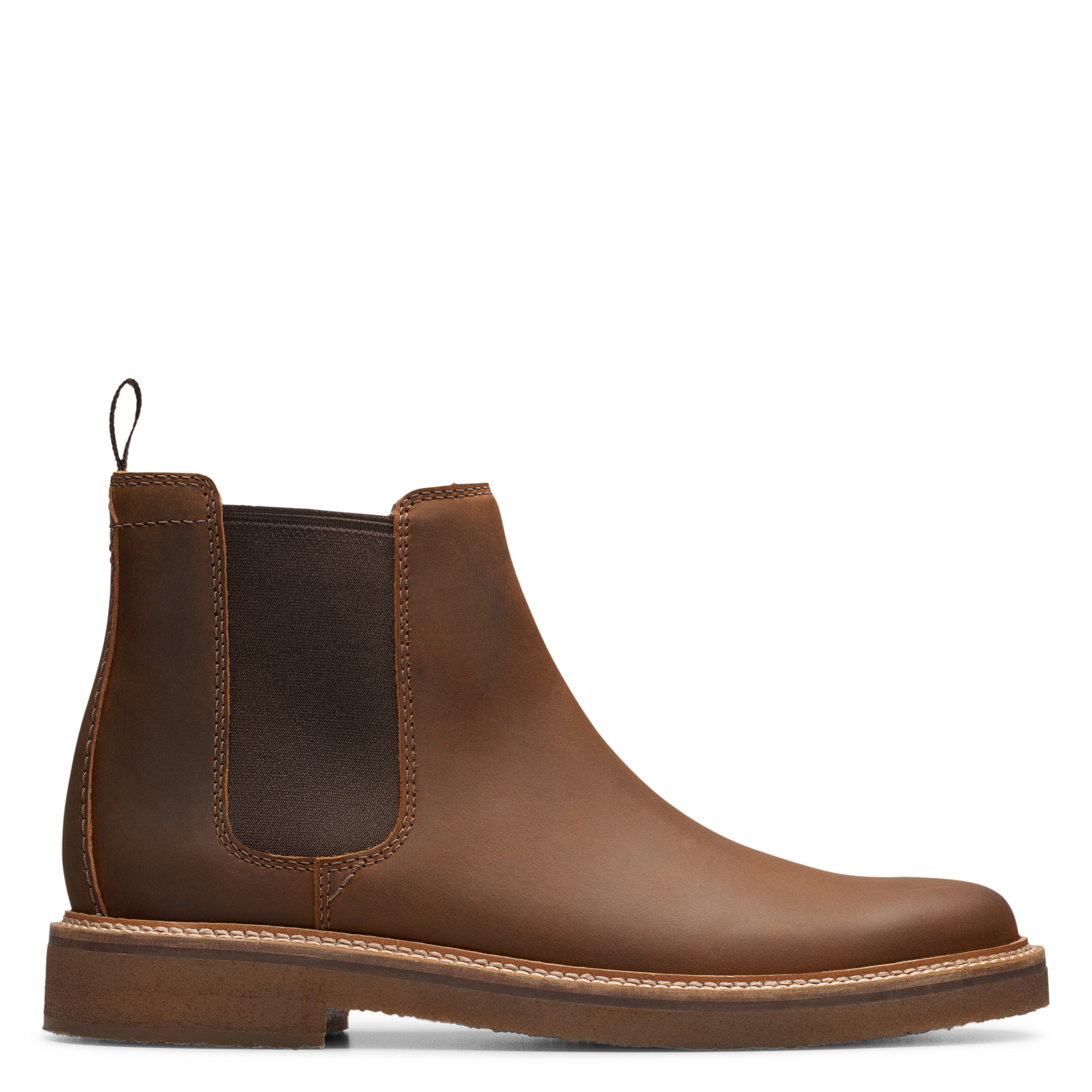 Plain waxed leather Chelsea boots CLARKS