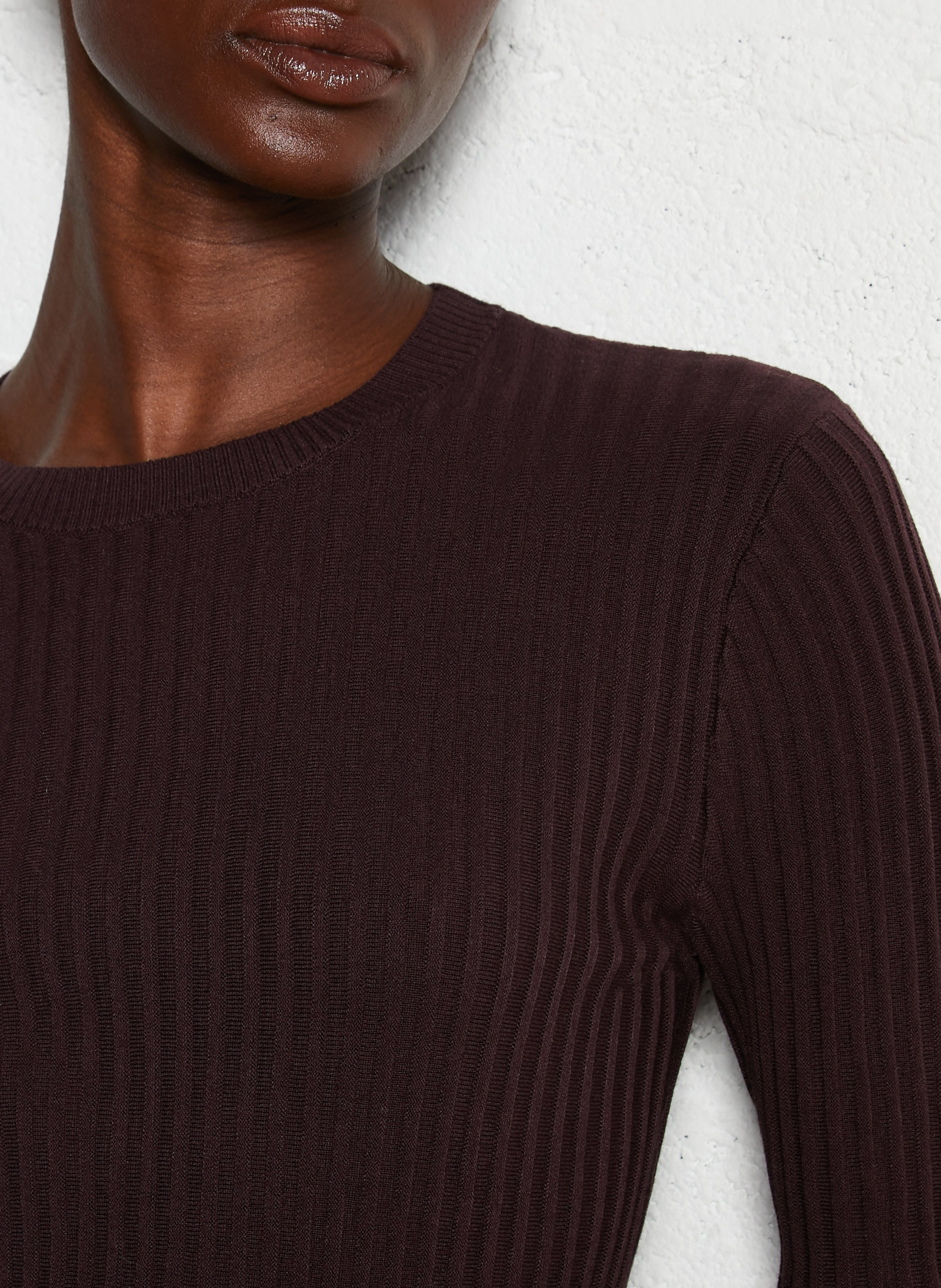 Pull col rond en coton mélangé MAISON 123 Violet