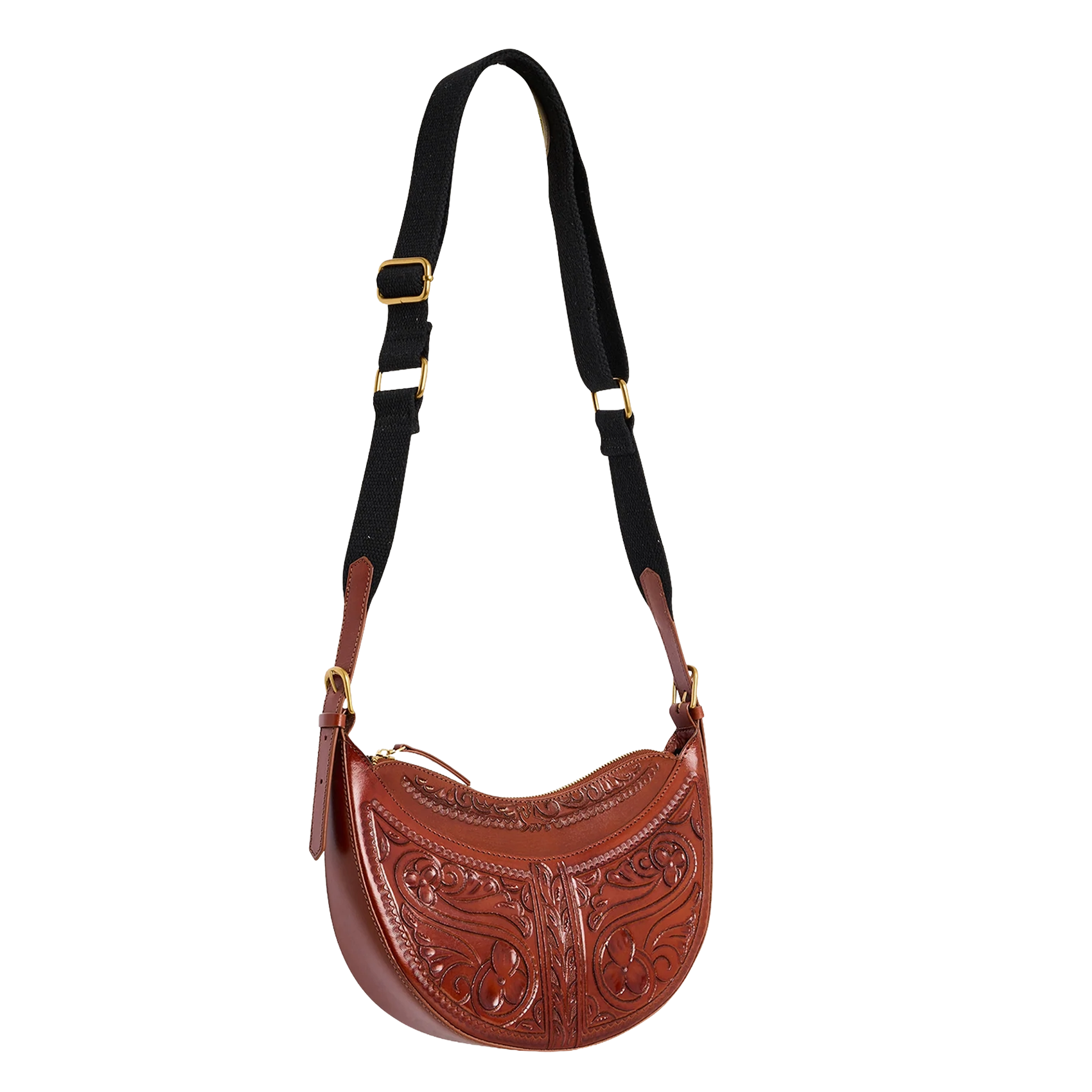 Leren schoudertas met motief in reliëf COTELAC Rood