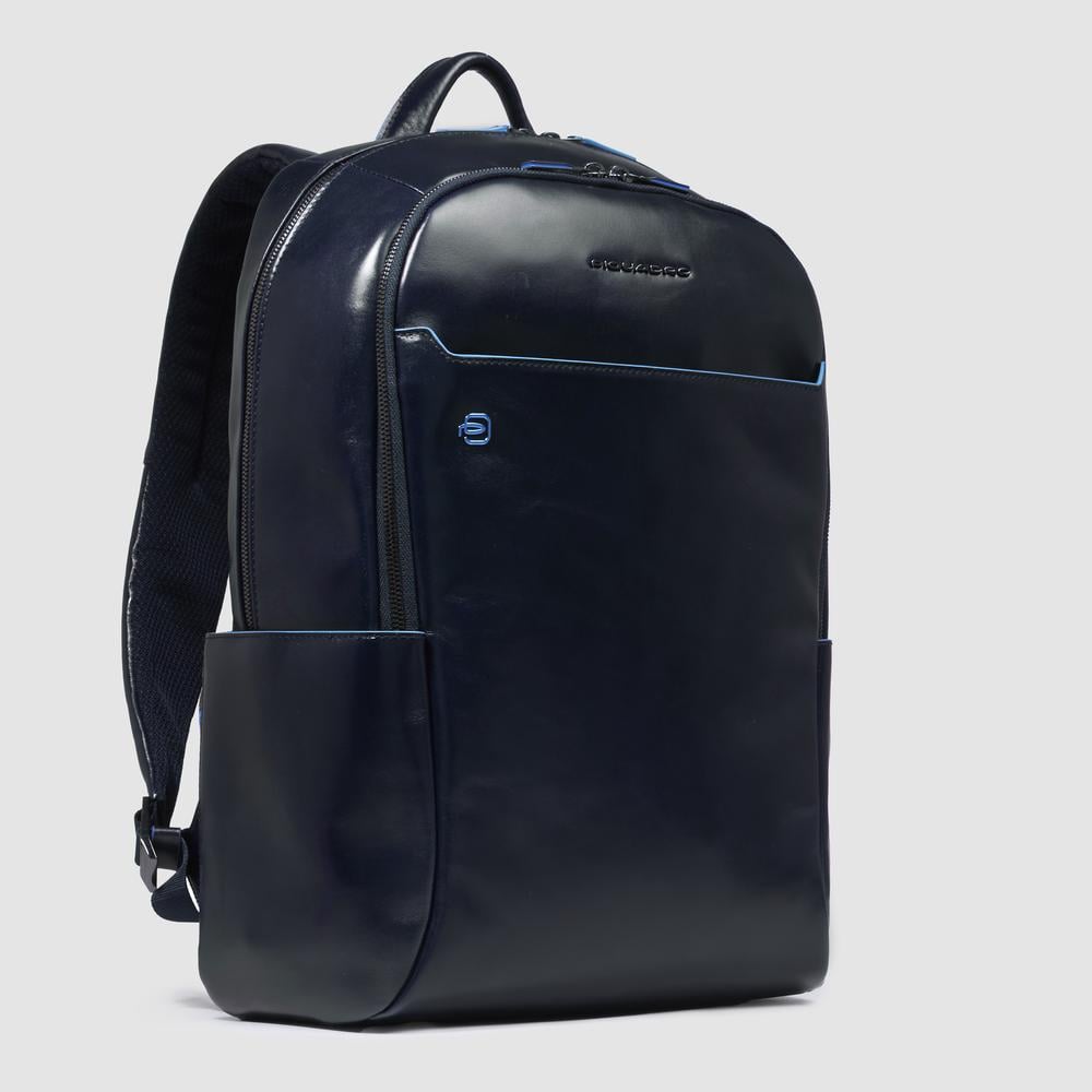 Leather backpack PIQUADRO Blue