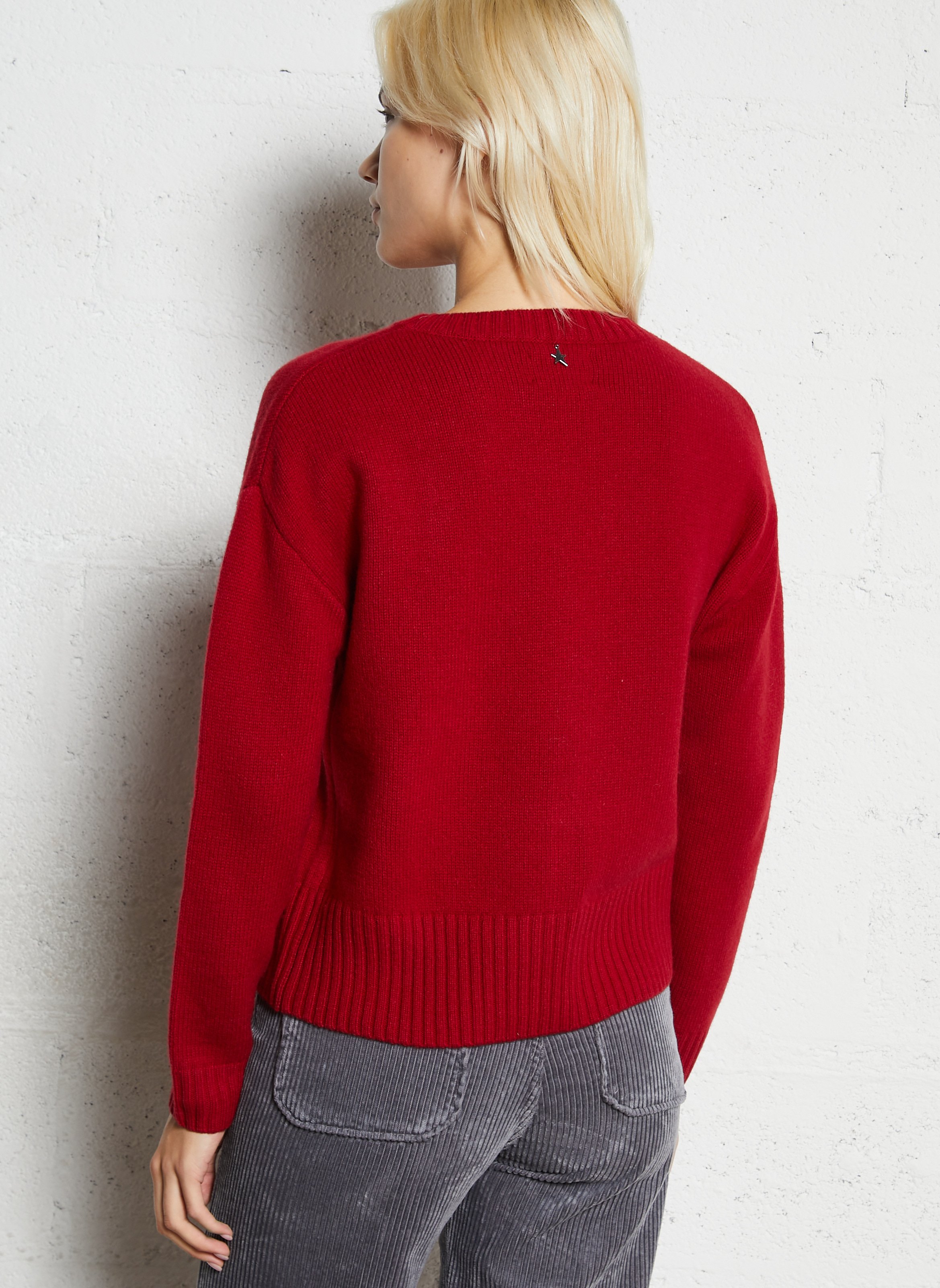 Rundhalsausschnitt Wollpullover SUD EXPRESS Rot