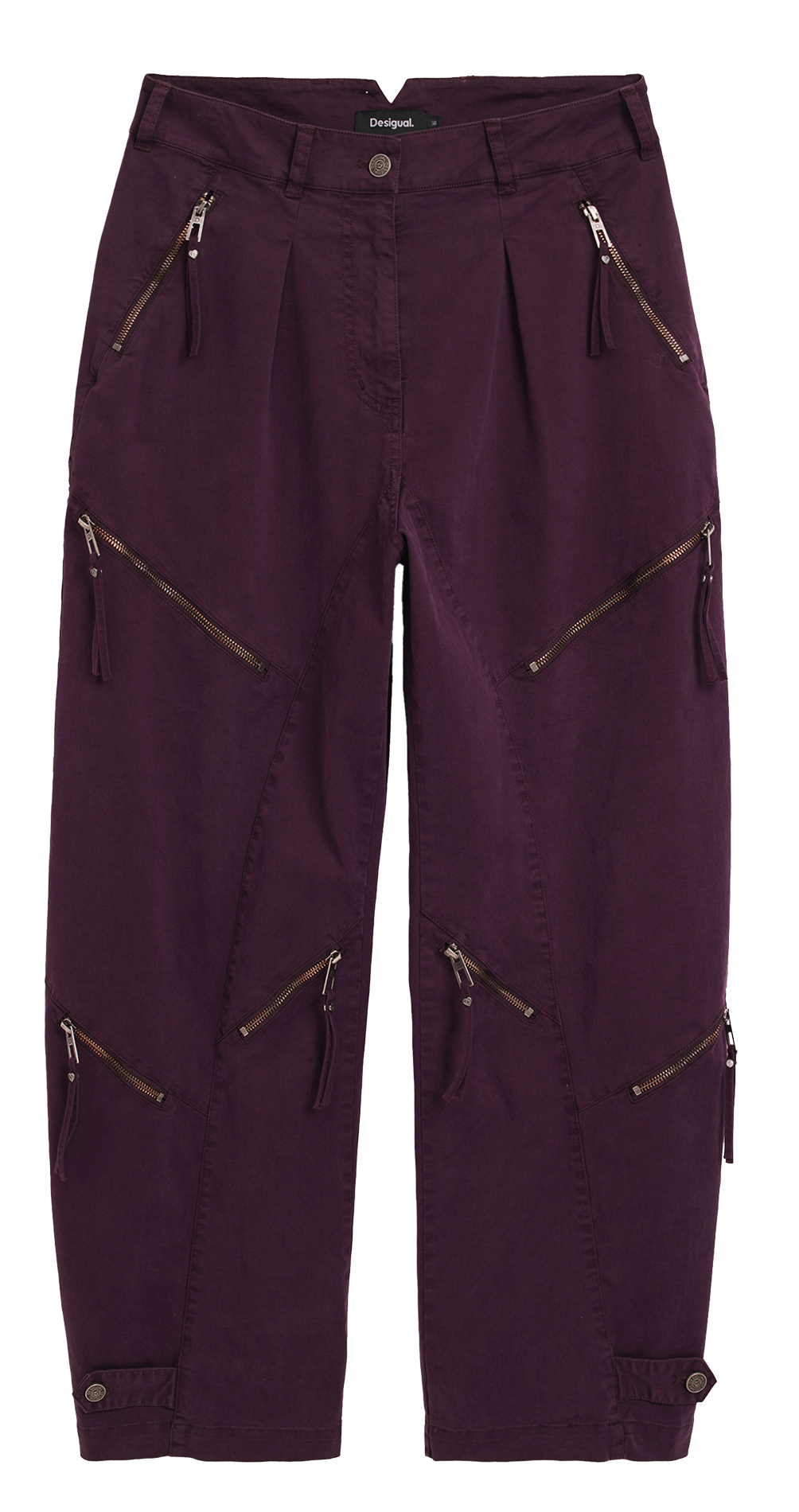 Pantalon large en coton mélangé DESIGUAL Rouge