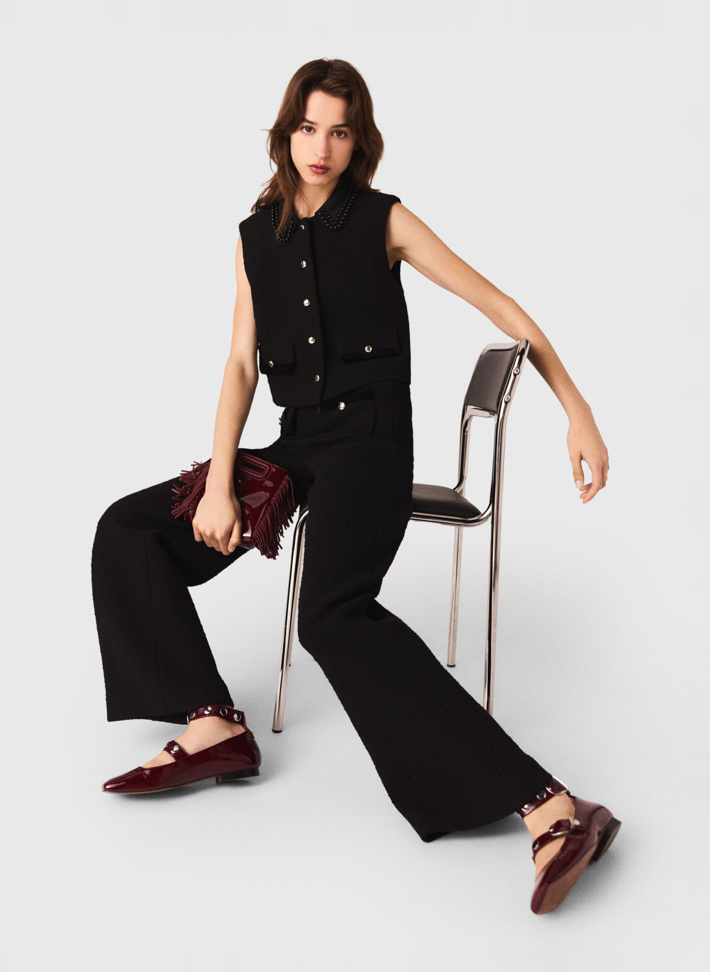 Pantalon large MAJE Noir