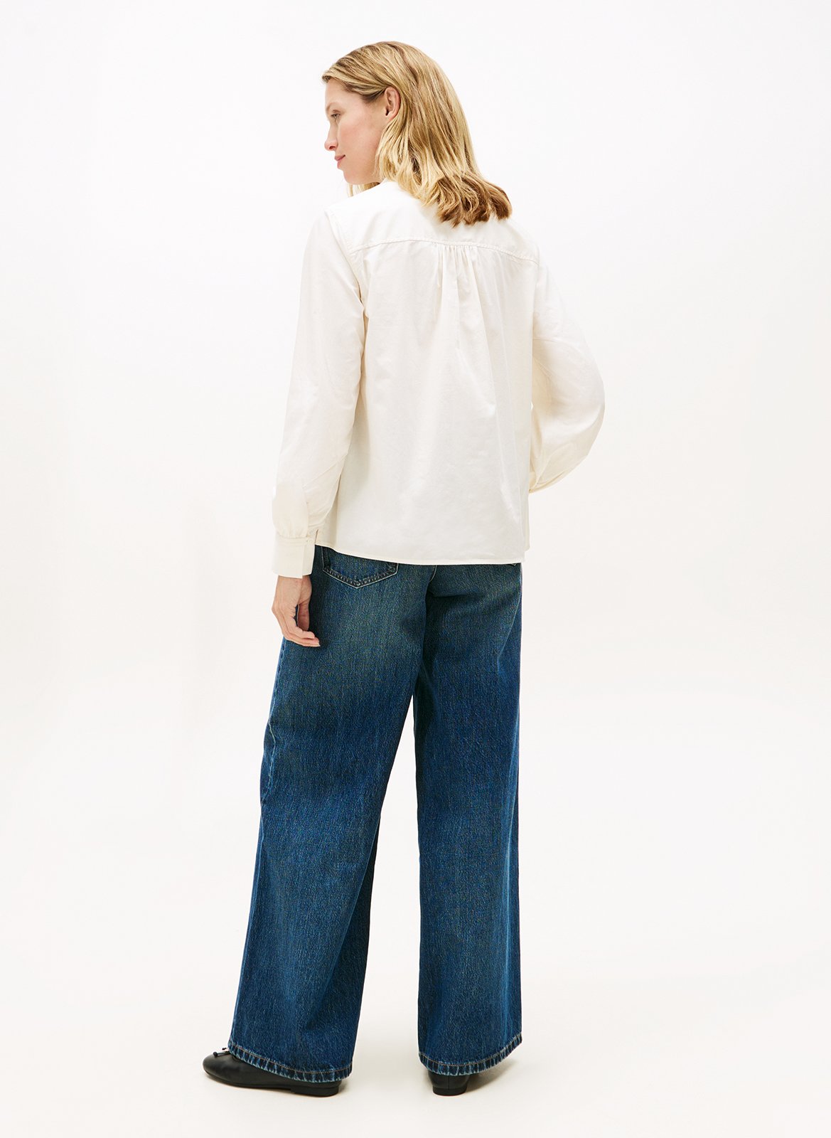 Straight blouse with Tunisian collar in organic cotton TOMMY HILFIGER Beige