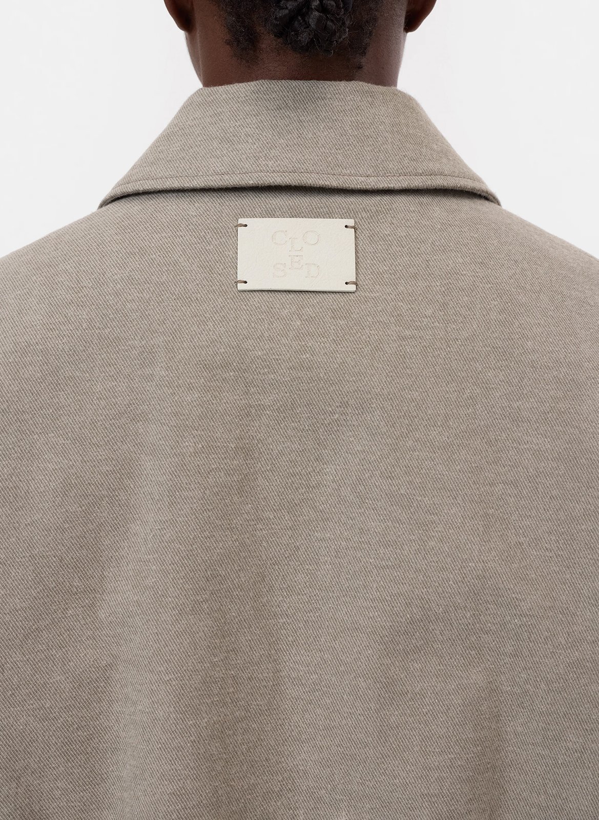 Blouson oversize col classique en coton mélangé CLOSED Gris