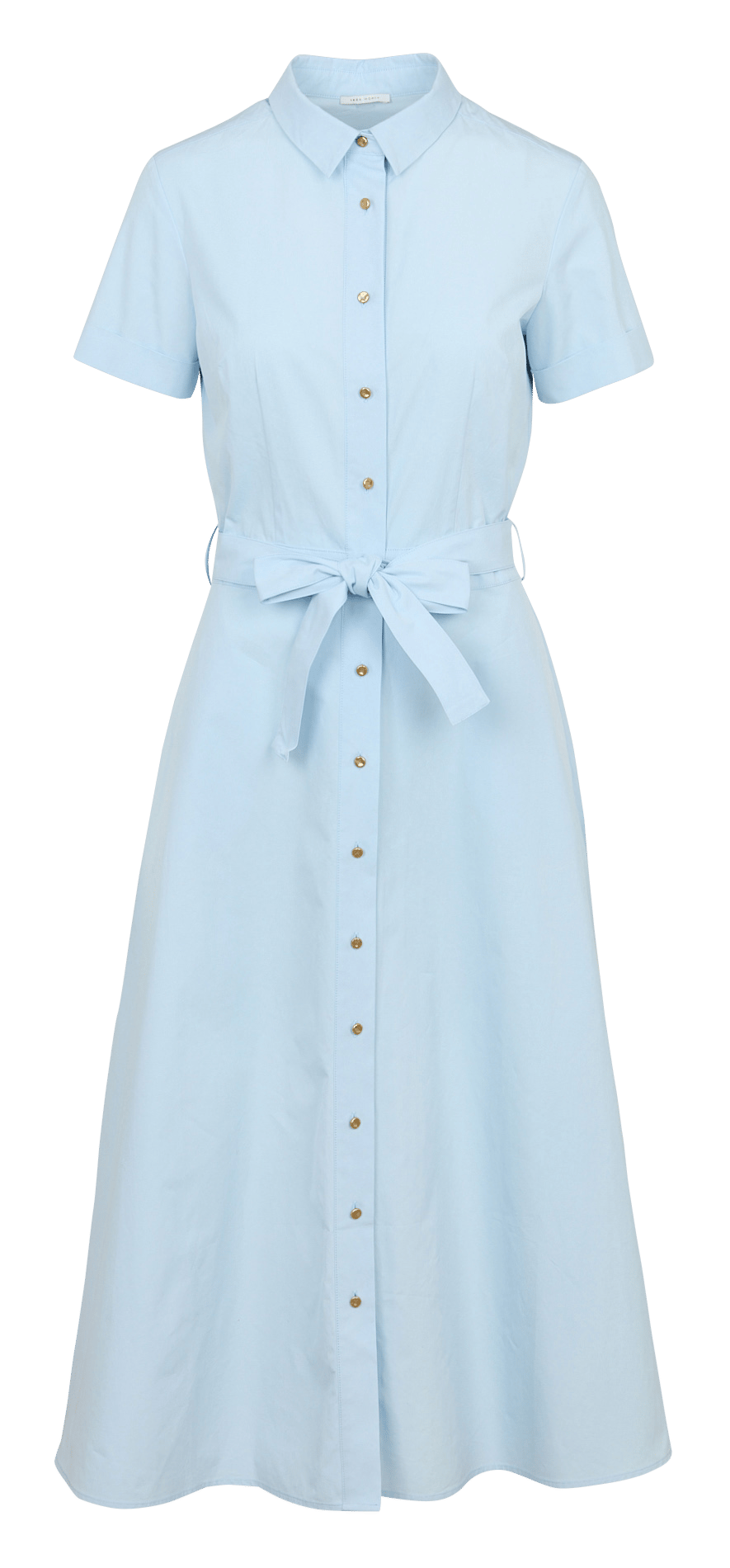 Overhemdjurk van katoen met ceintuur en klassieke kraag IKKS Blauw