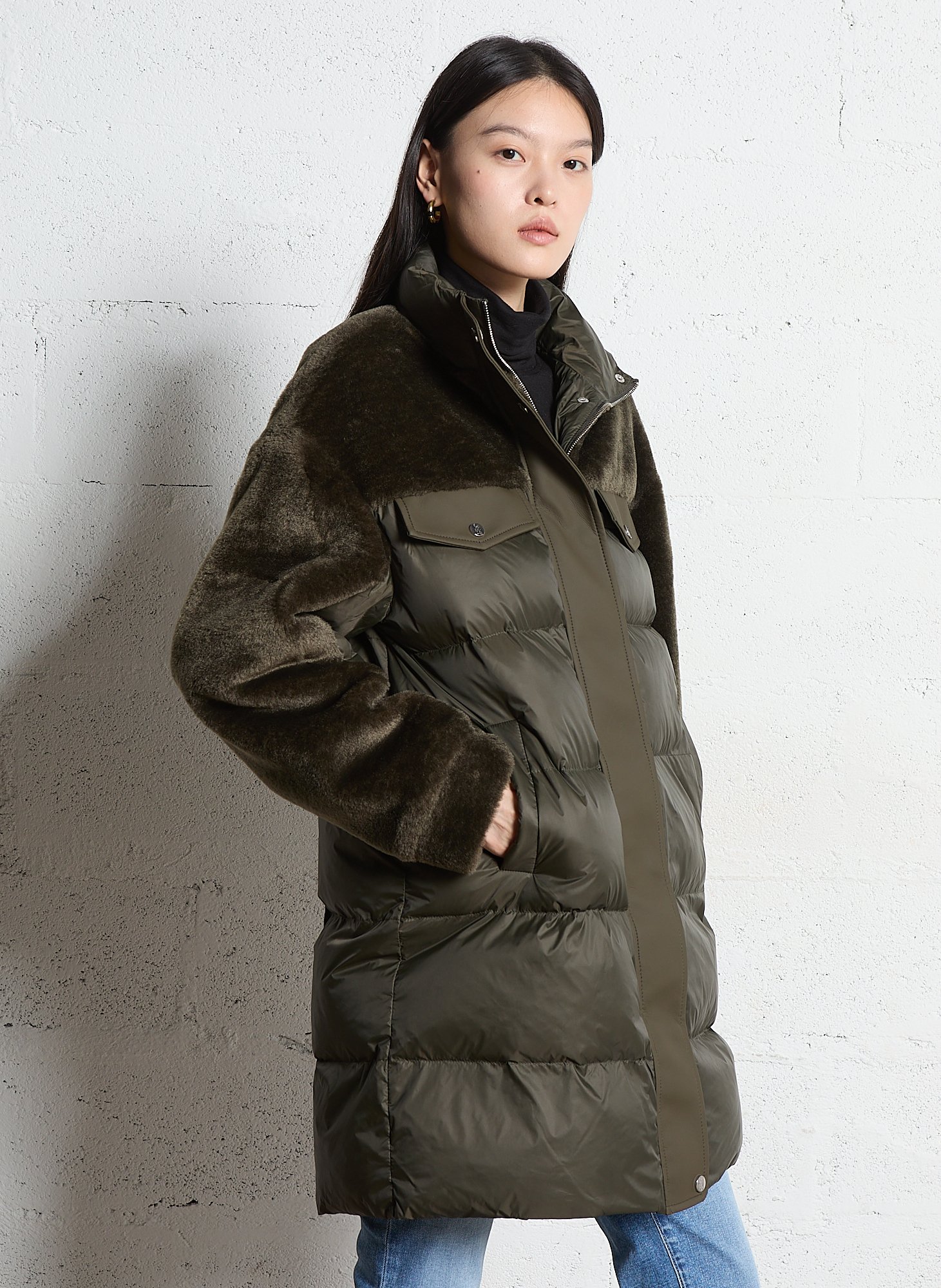 Jas met opstaande kraag BERENICE Kaki