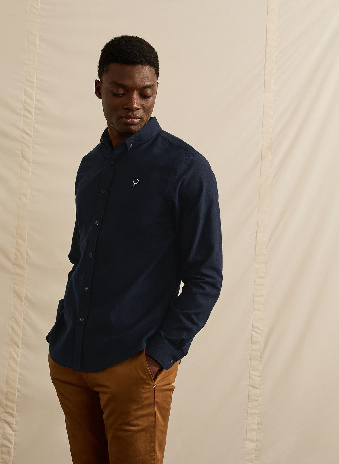 Organic cotton shirt with button-down collar FAGUO Black