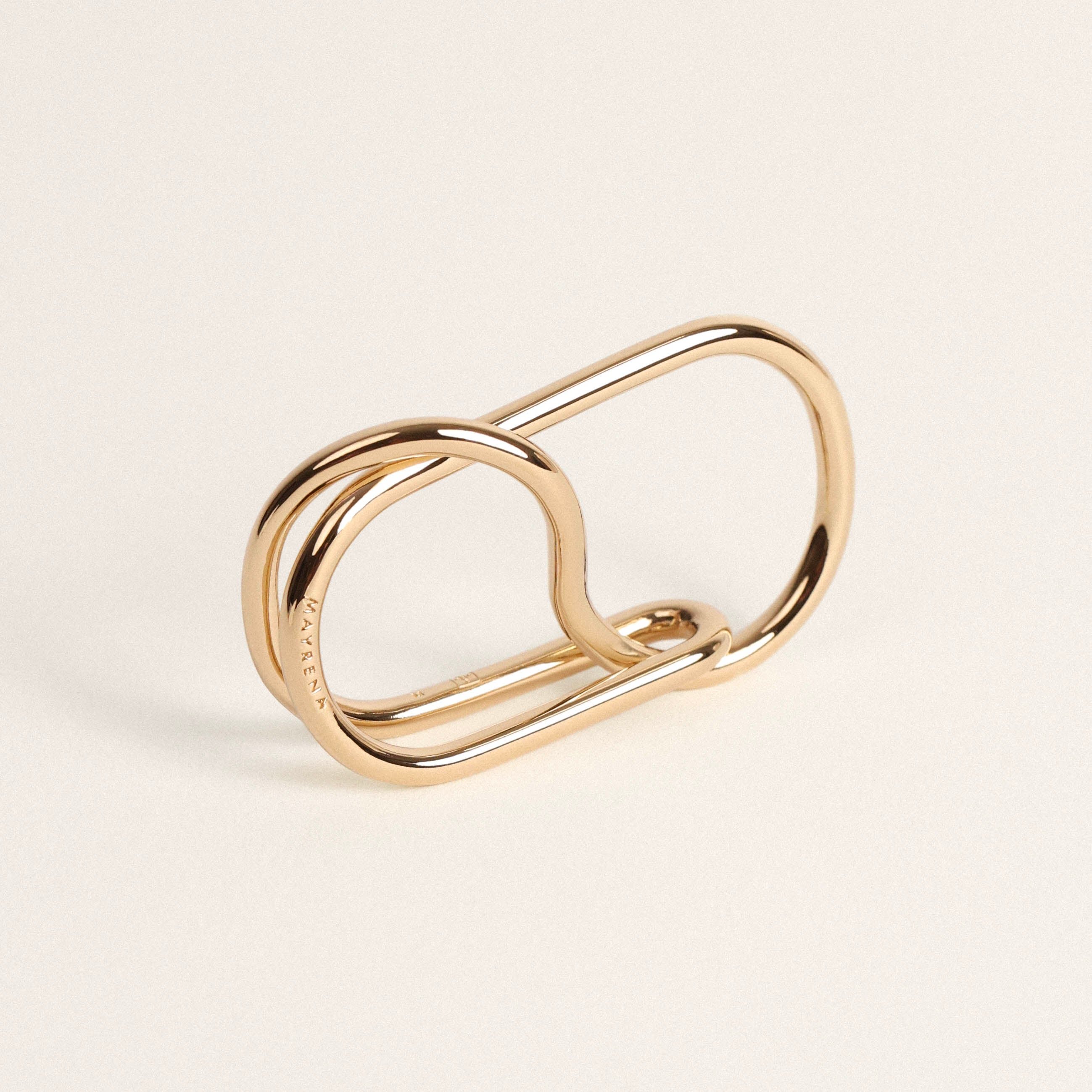 Reversible double ring, gold-plated MAYRENA Golden