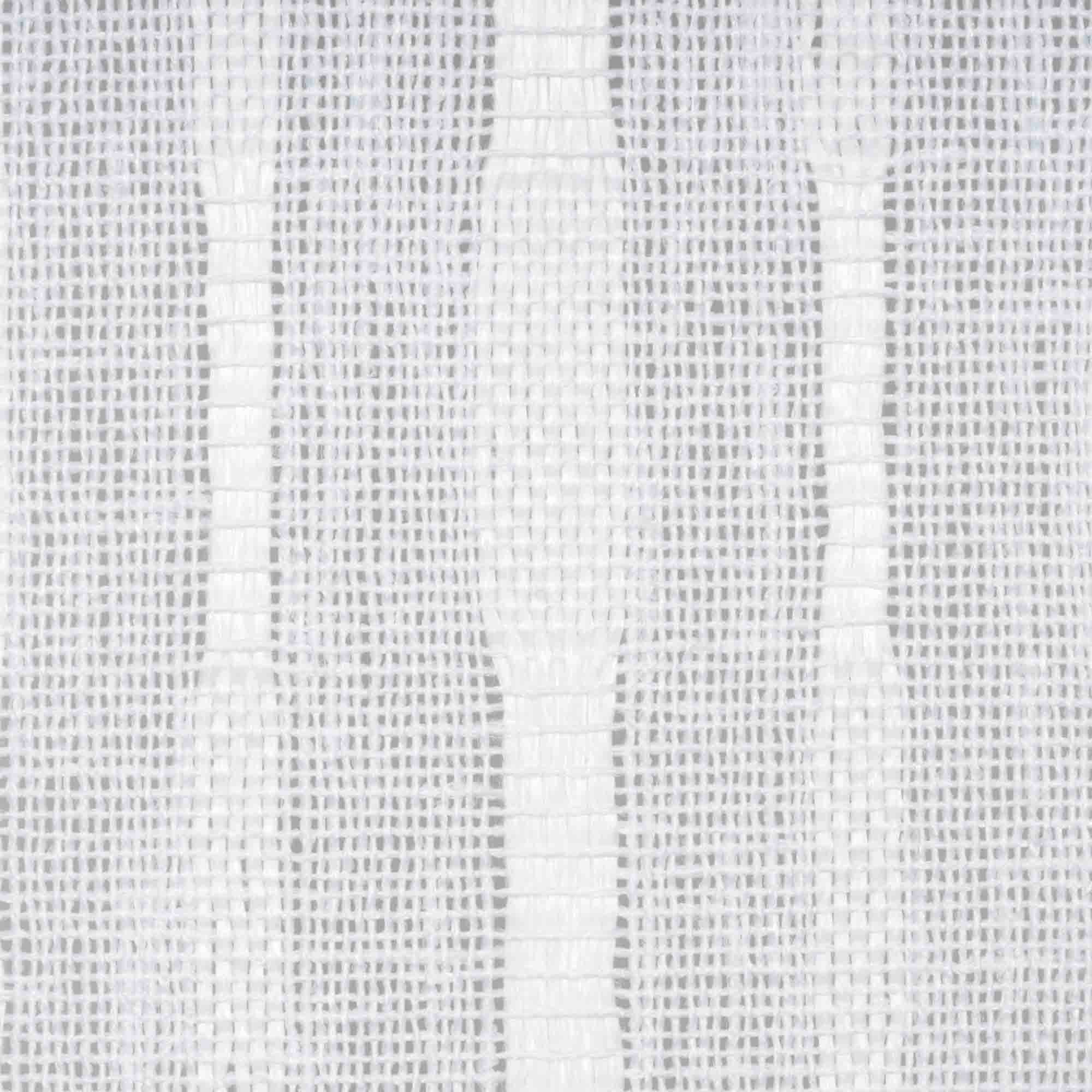 Madura - Mykonos sheer linen-look voile with fine white stripe weave 45x290 cm MADURA White