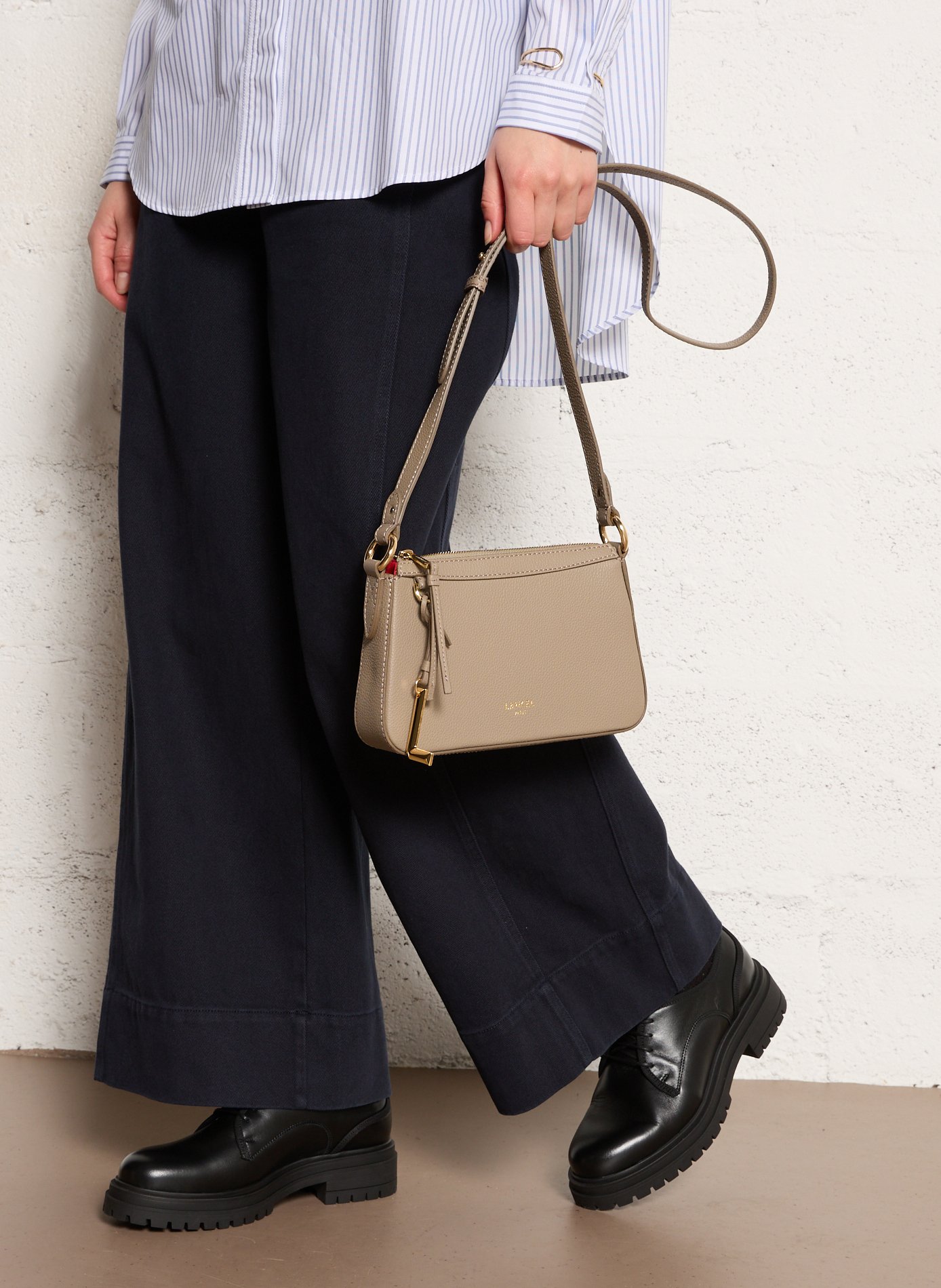 Sac bandoulière en cuir LANCEL Beige