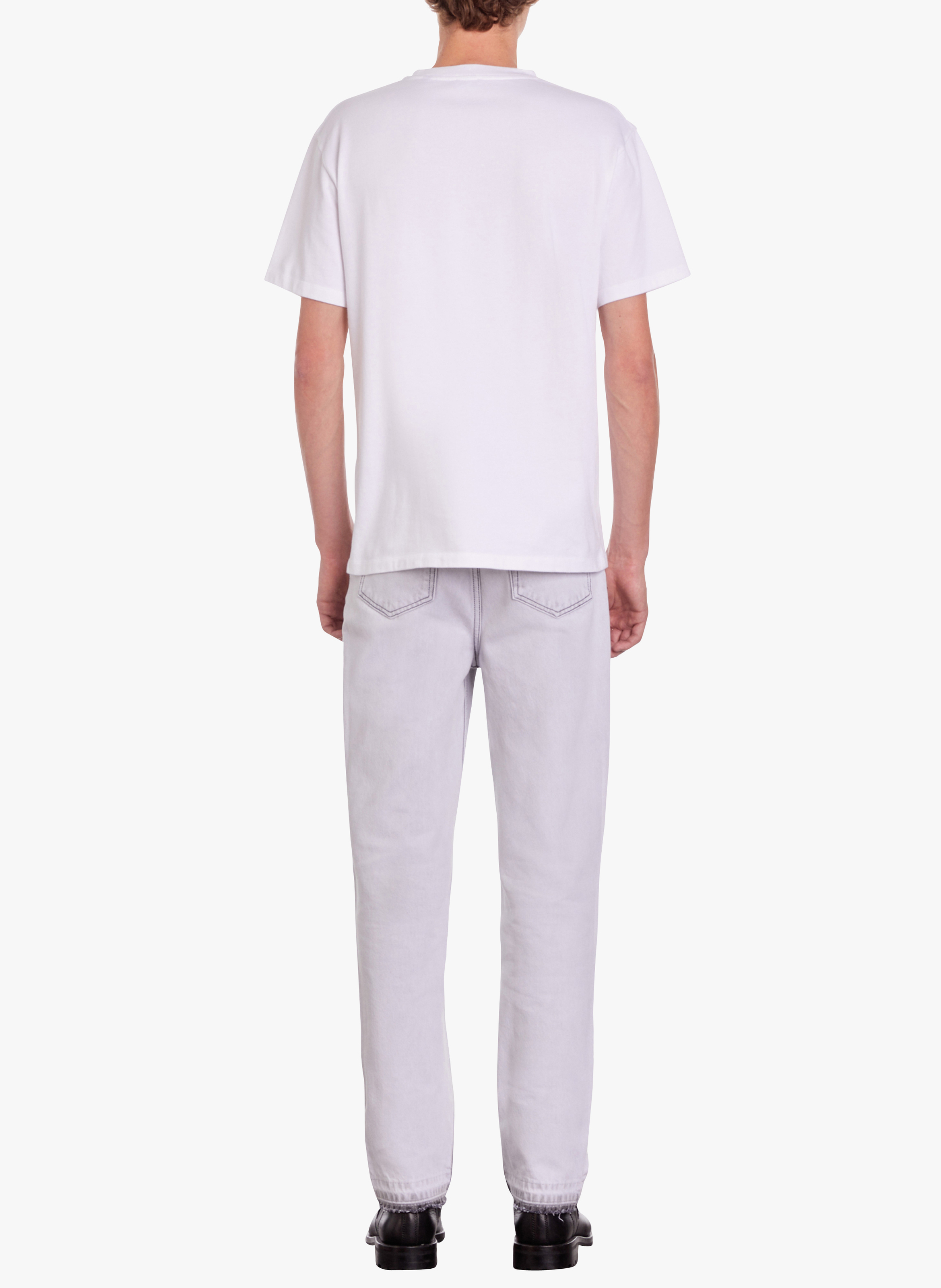 Recht, katoenen T-shirt met ronde hals en zeefdruk THE KOOPLES Wit