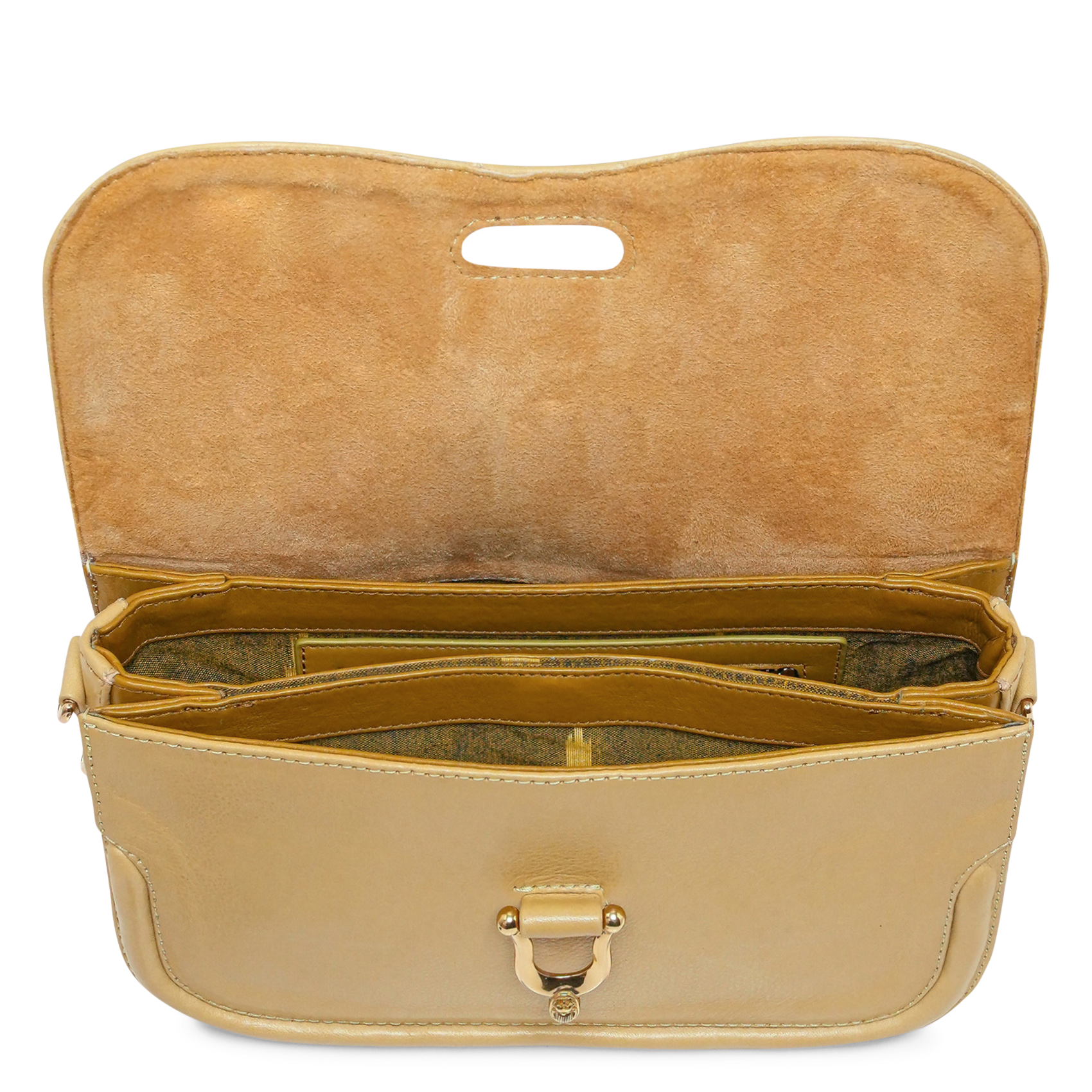 Leren clutch CLARIS VIROT Beige