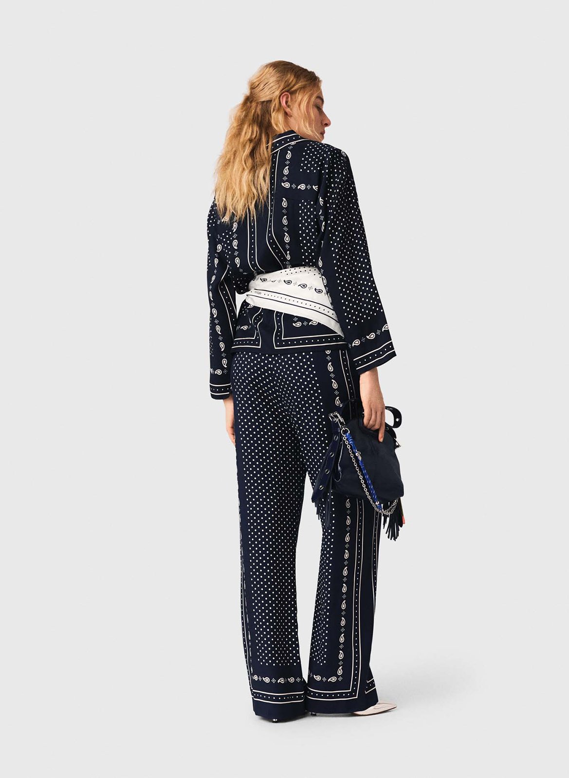 Flowing straight-cut pants MAJE Blue