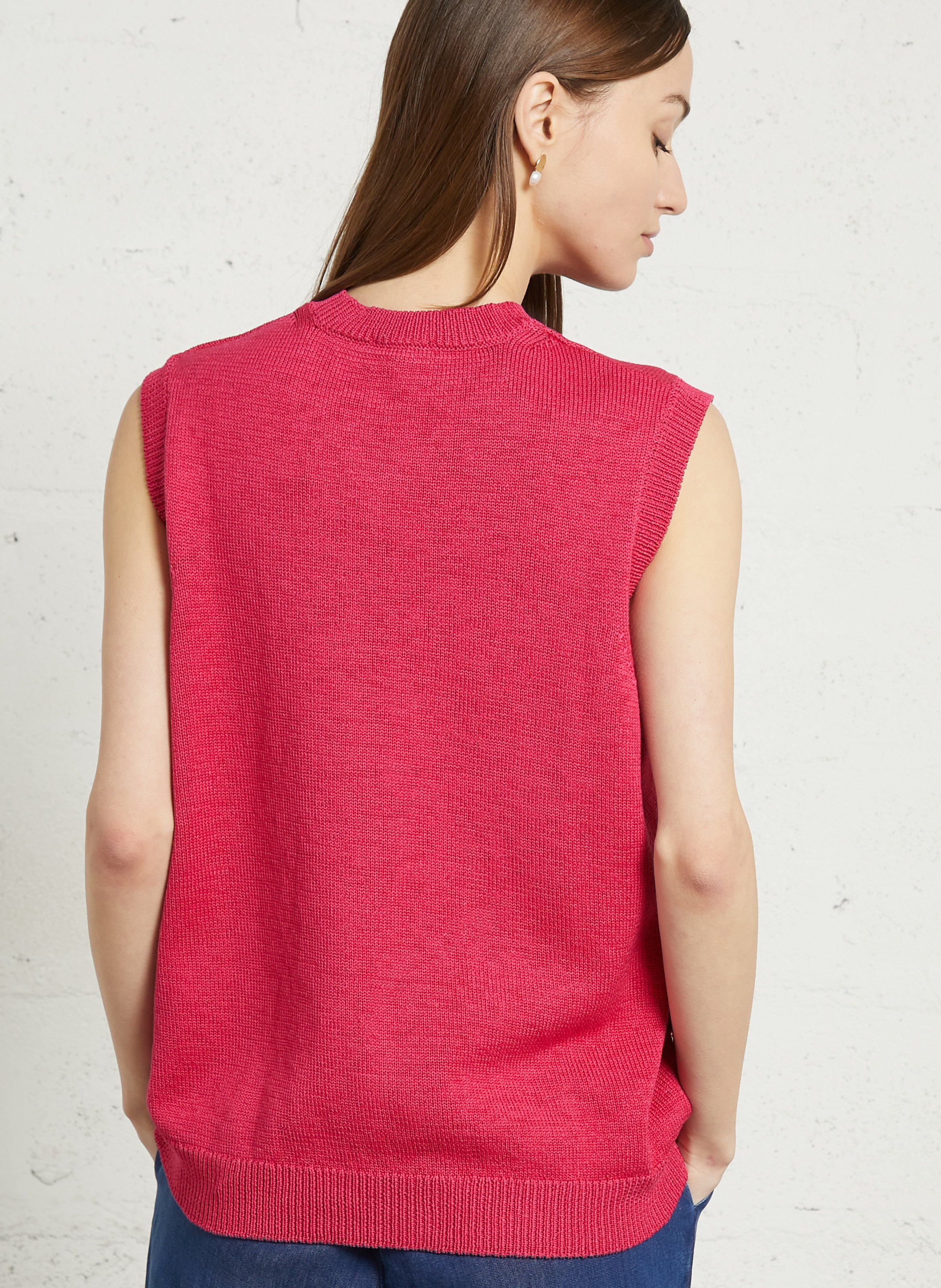 Pull droit col rond en coton ARMOR LUX Rose