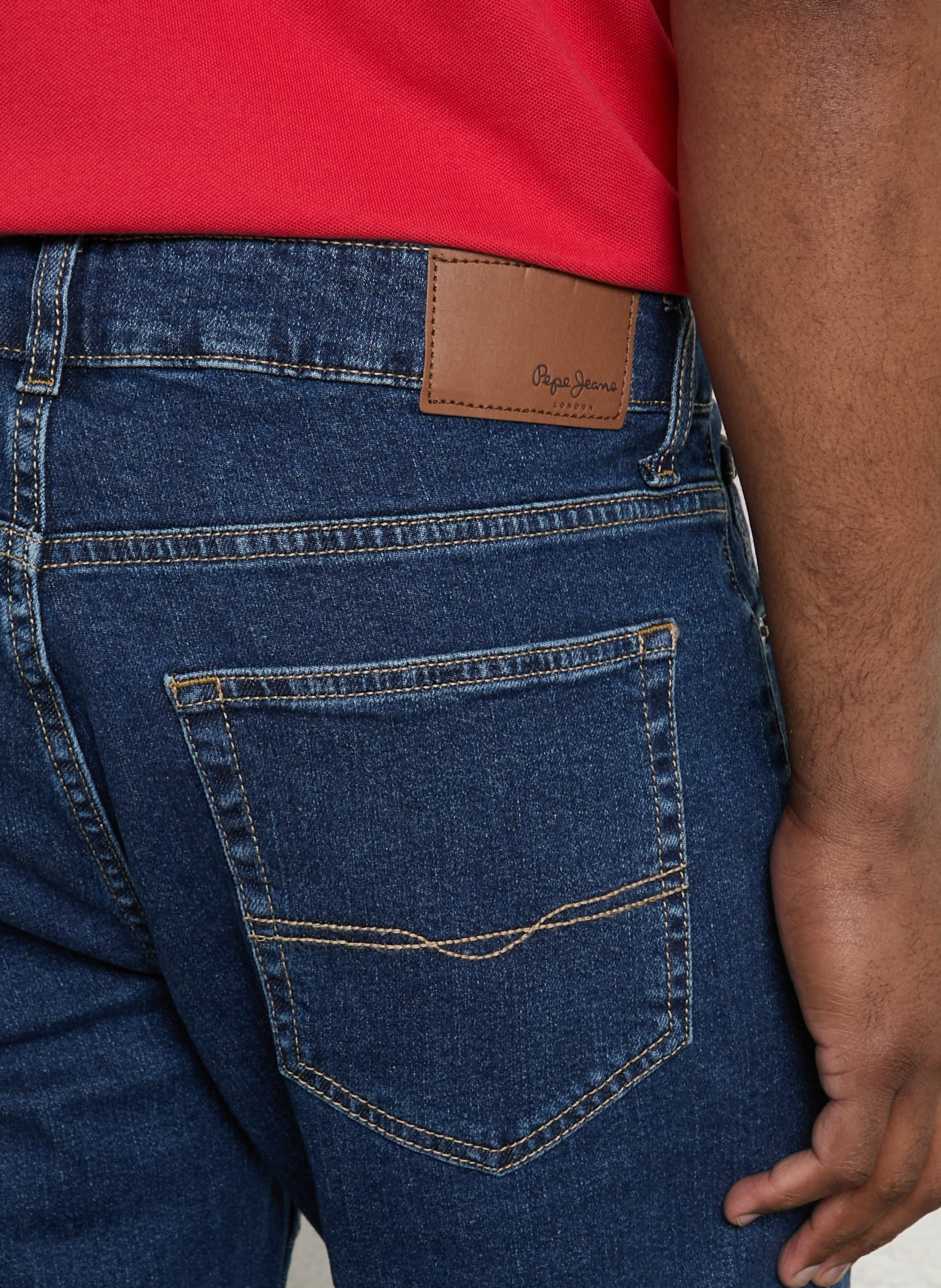 Jean slim en coton mélangé PEPE JEANS Bleu