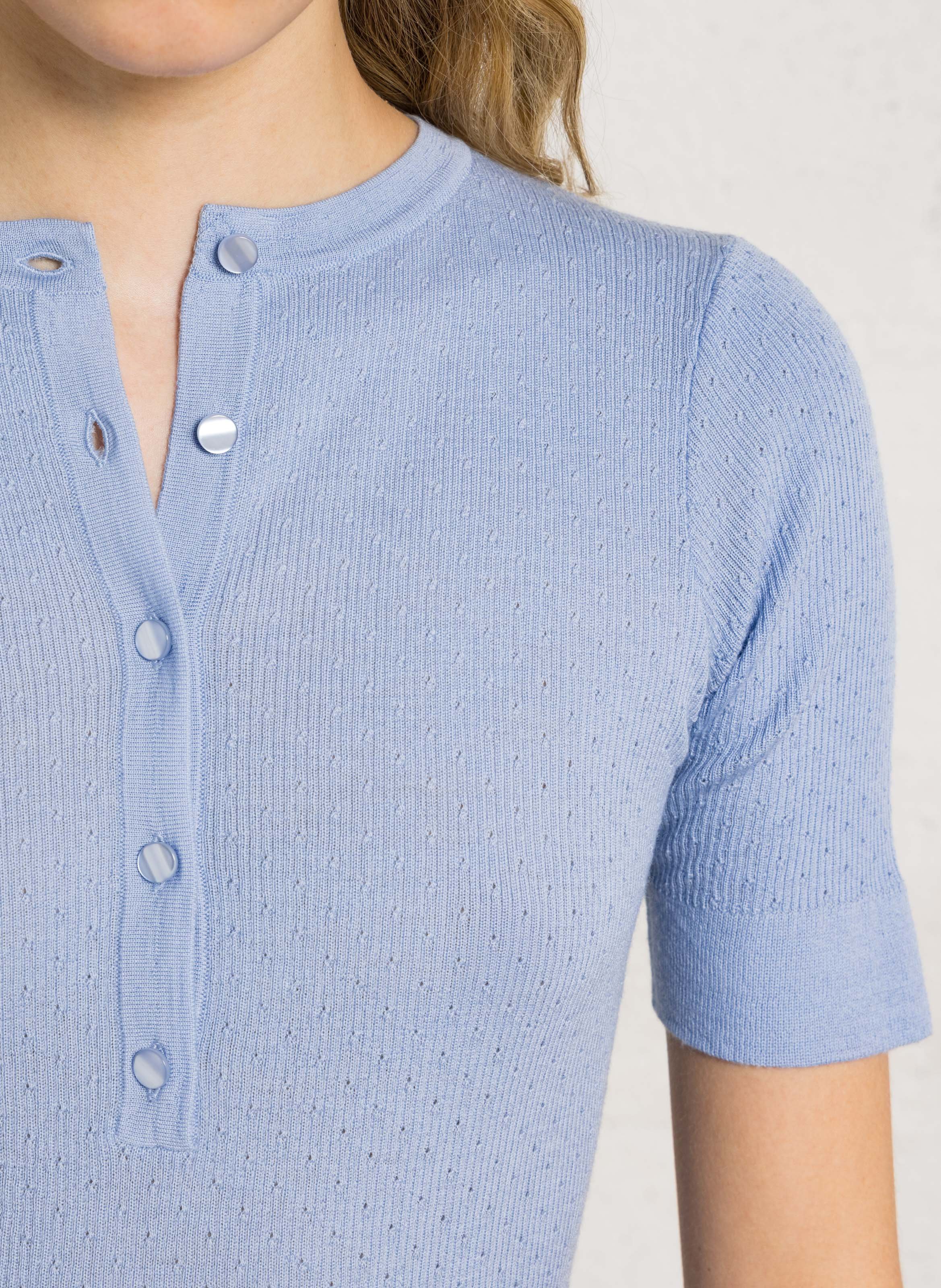 Pull moulant en laine PETITE MENDIGOTE Bleu