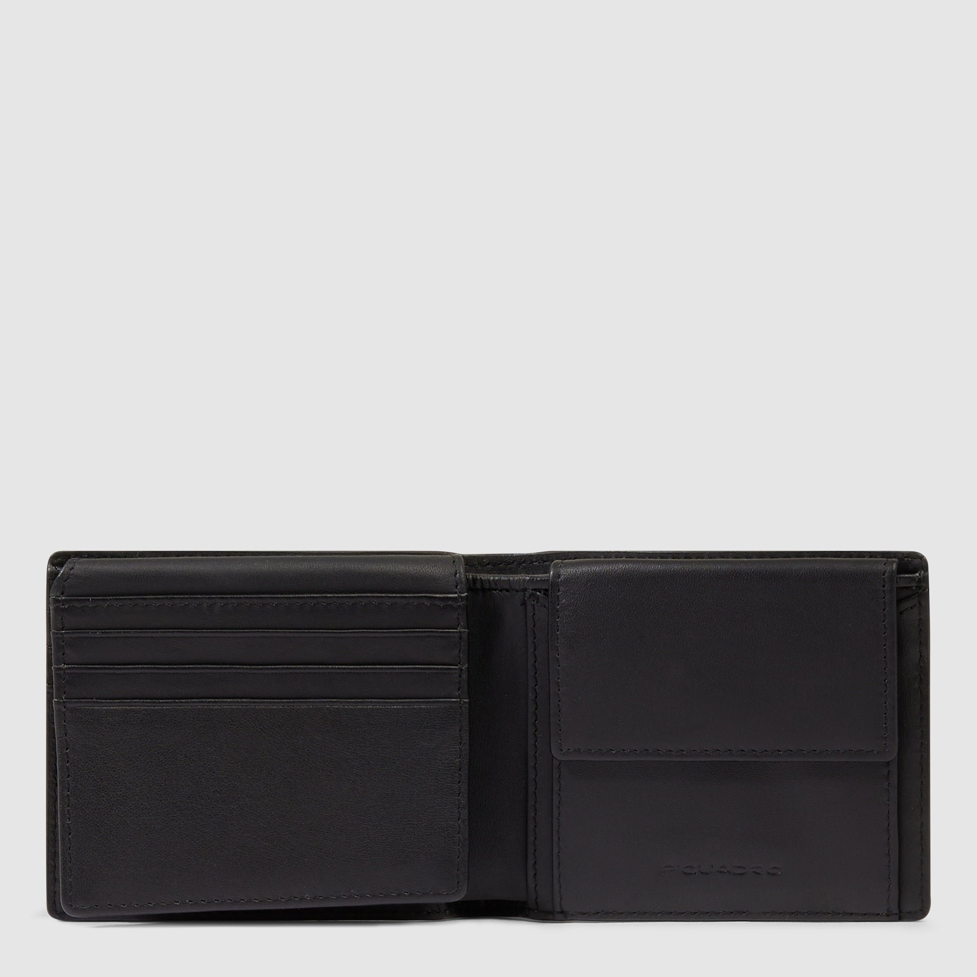 Men's leather wallet with ID card holder Black
