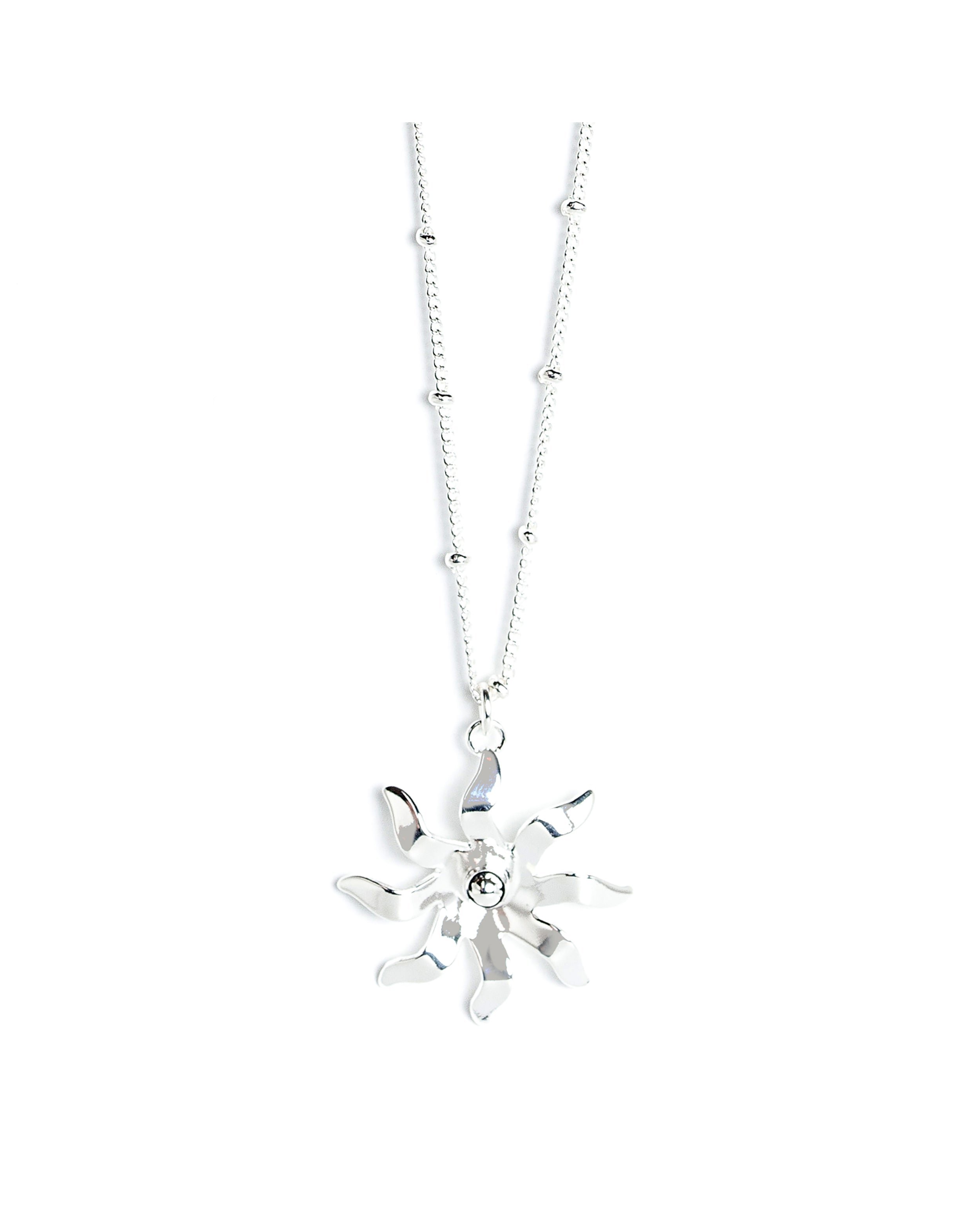 Sun pendant necklace in silver-plated. MONSIEUR SIMONE Silver