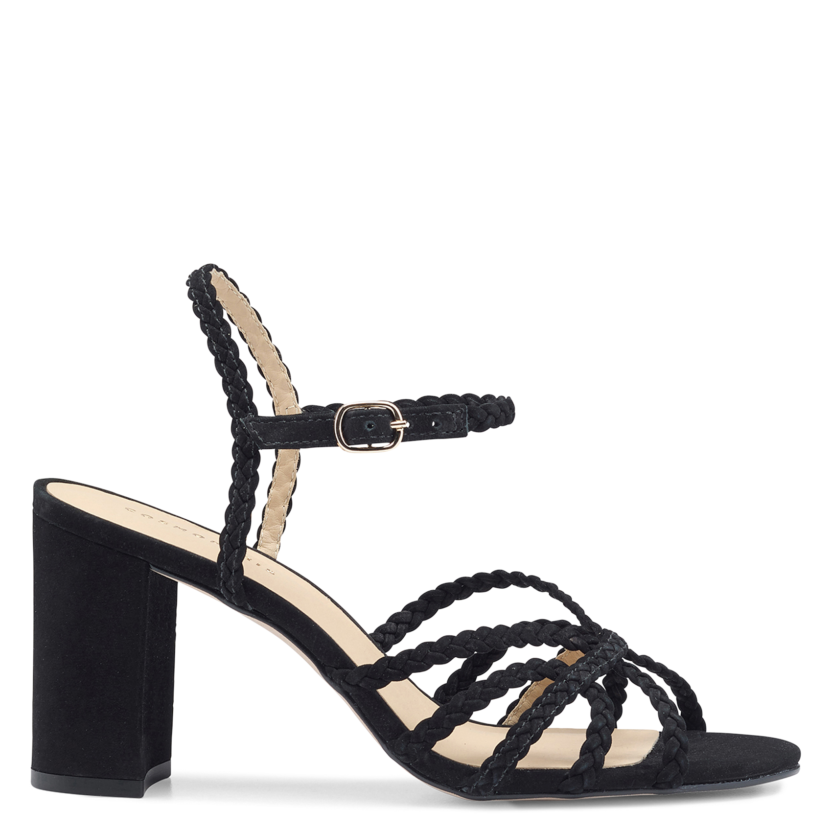 Heeled suede sandals COSMOPARIS Black
