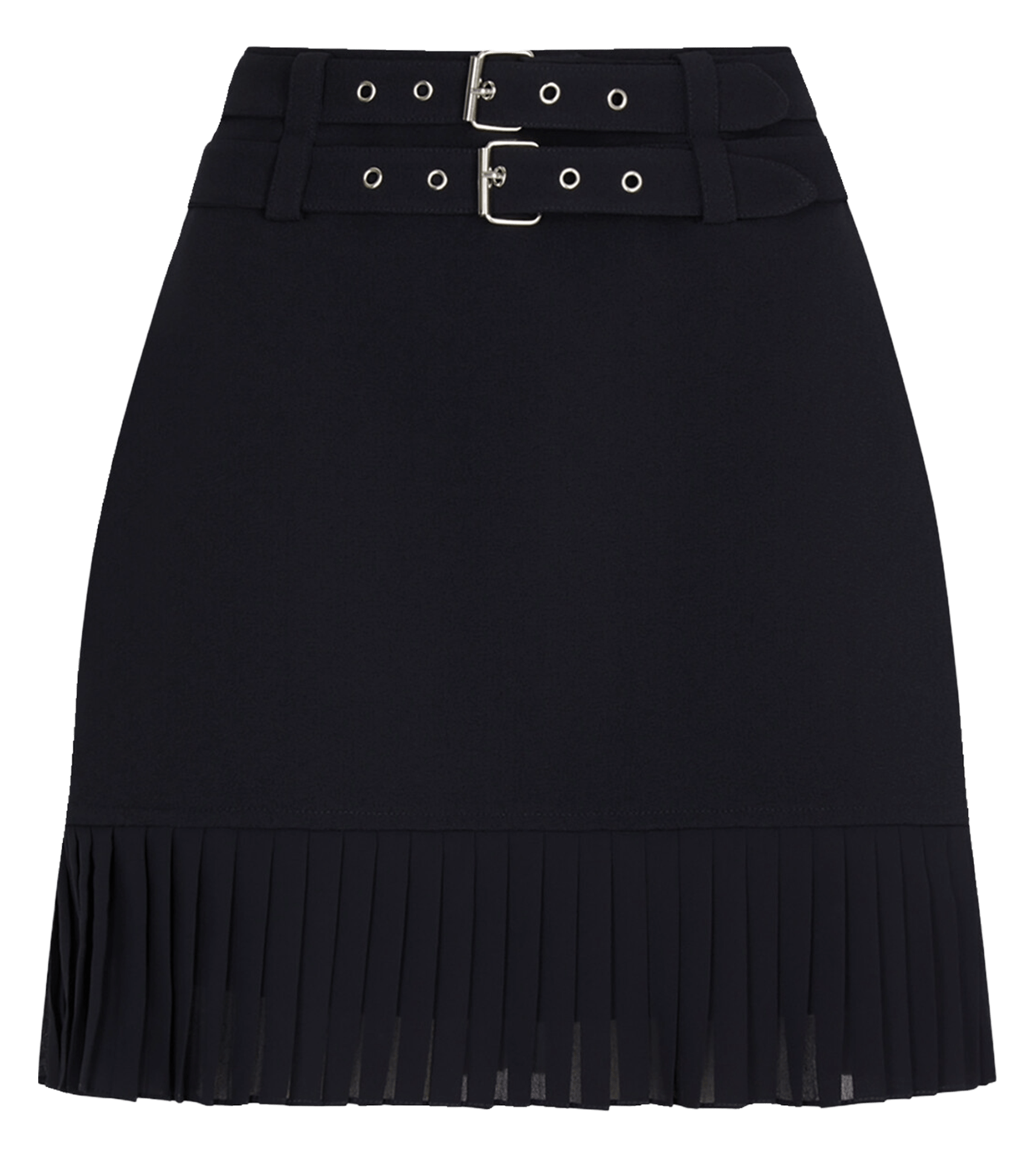 Short pleated skirt in recycled blended polyester MORGAN Blue